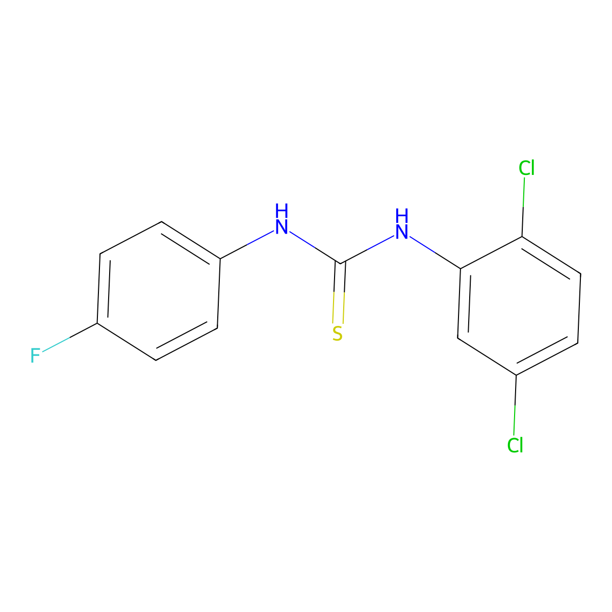 1-(2,5-Dichlorophenyl)-3-(4-fluorophenyl)thiourea molecular structure, CAS 347-59-1