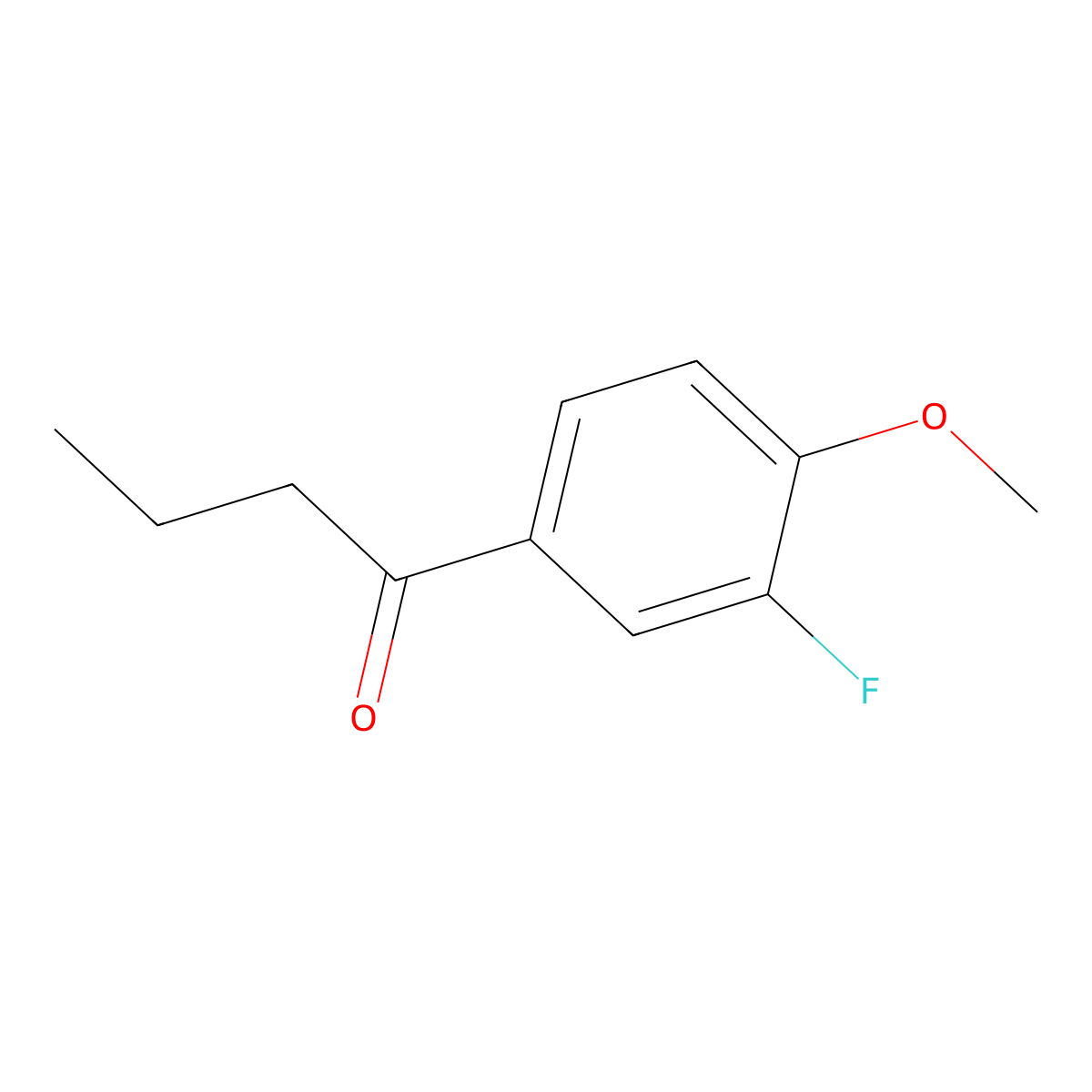 1-(3-Fluoro-4-methoxyphenyl)butan-1-one molecular structure, CAS 347-65-9