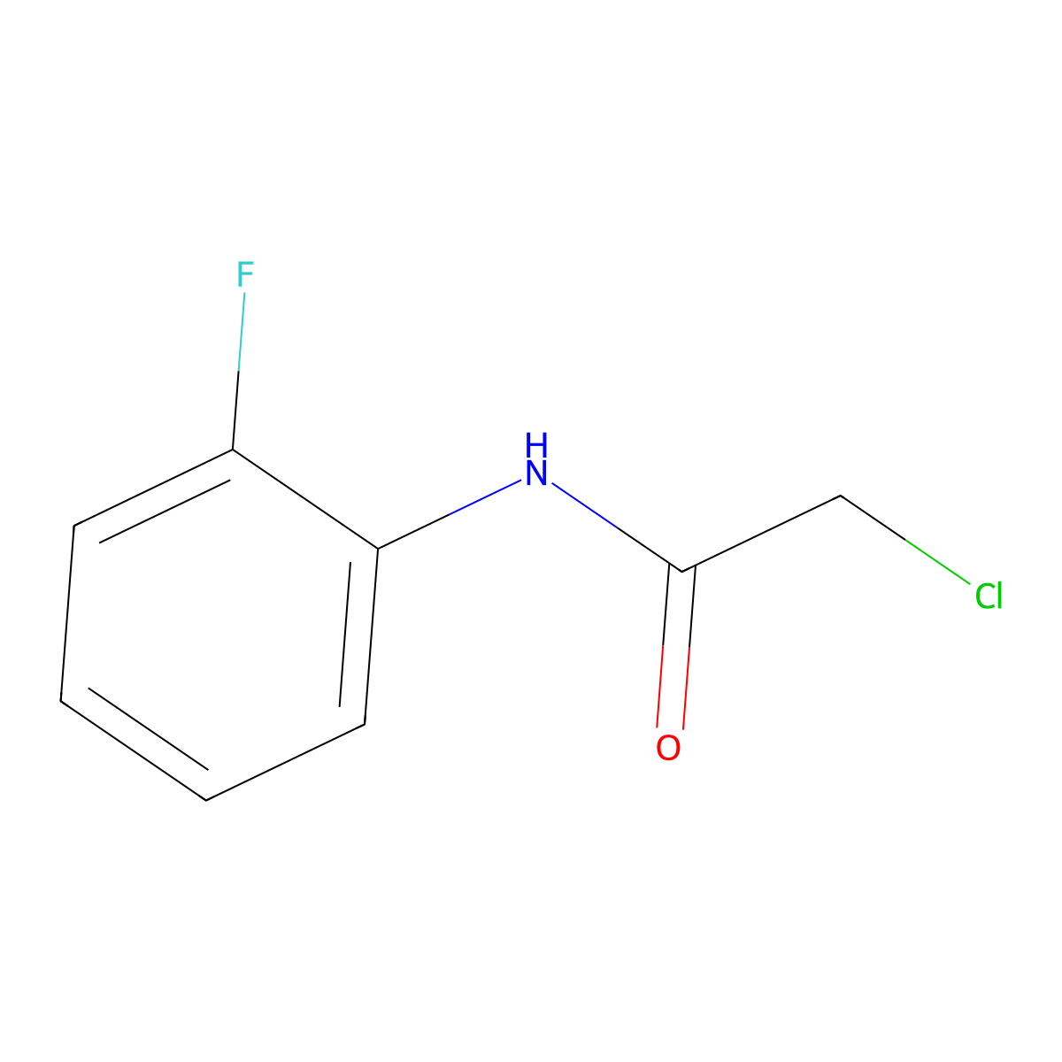2-chloro-N-(2-fluorophenyl)acetamide molecular structure, CAS 347-66-0