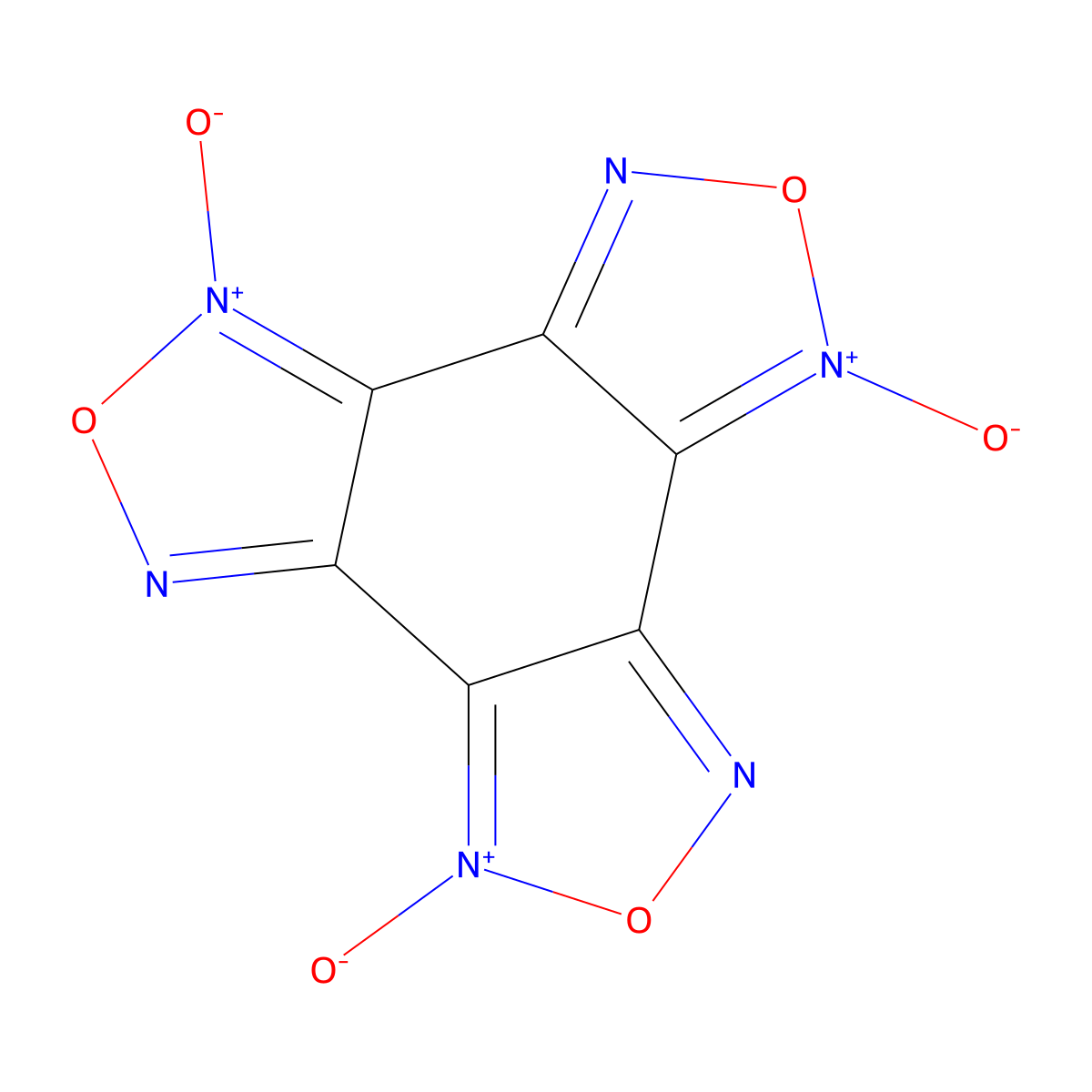 Benzenetrifuroxan molecular structure, CAS 3470-17-5
