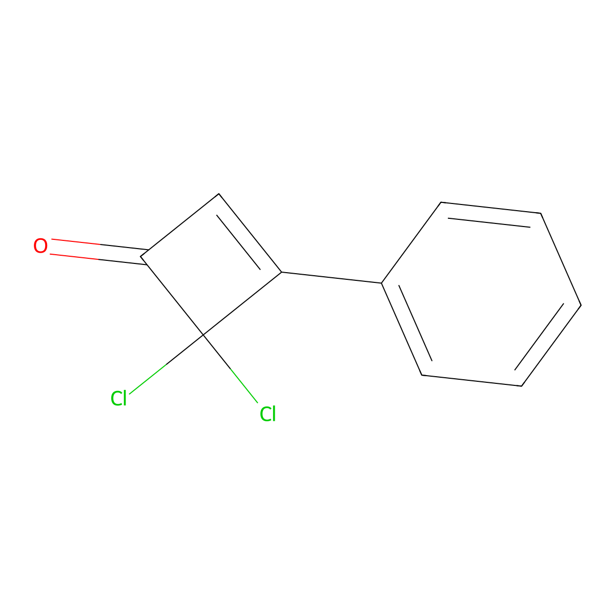 2-Cyclobuten-1-one, 4,4-dichloro-3-phenyl- molecular structure, CAS 3470-35-7
