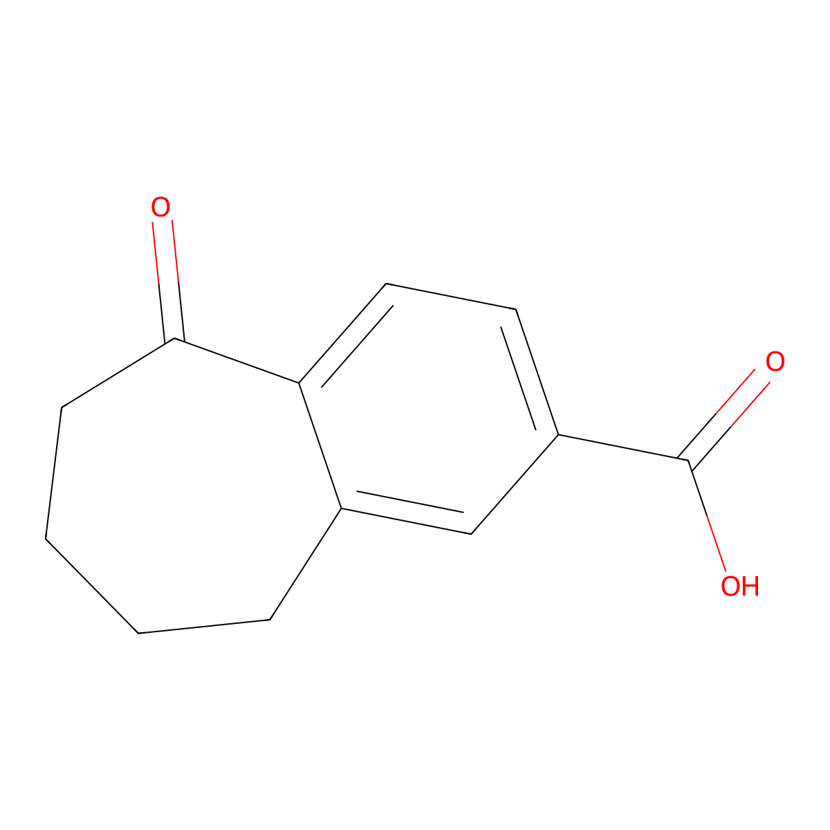 5-oxo-6,7,8,9-tetrahydro-5H-benzo[7]annulene-2-carboxylic acid molecular structure, CAS 3470-47-1