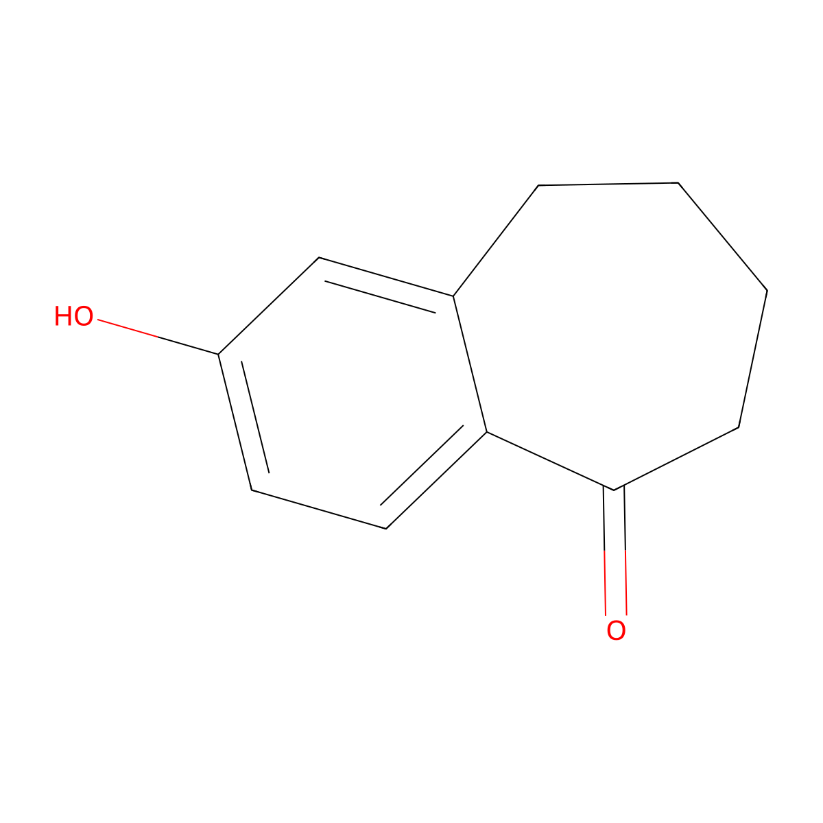 2-Hydroxy-6,7,8,9-tetrahydro-5H-benzocyclohepten-5-one molecular structure, CAS 3470-51-7