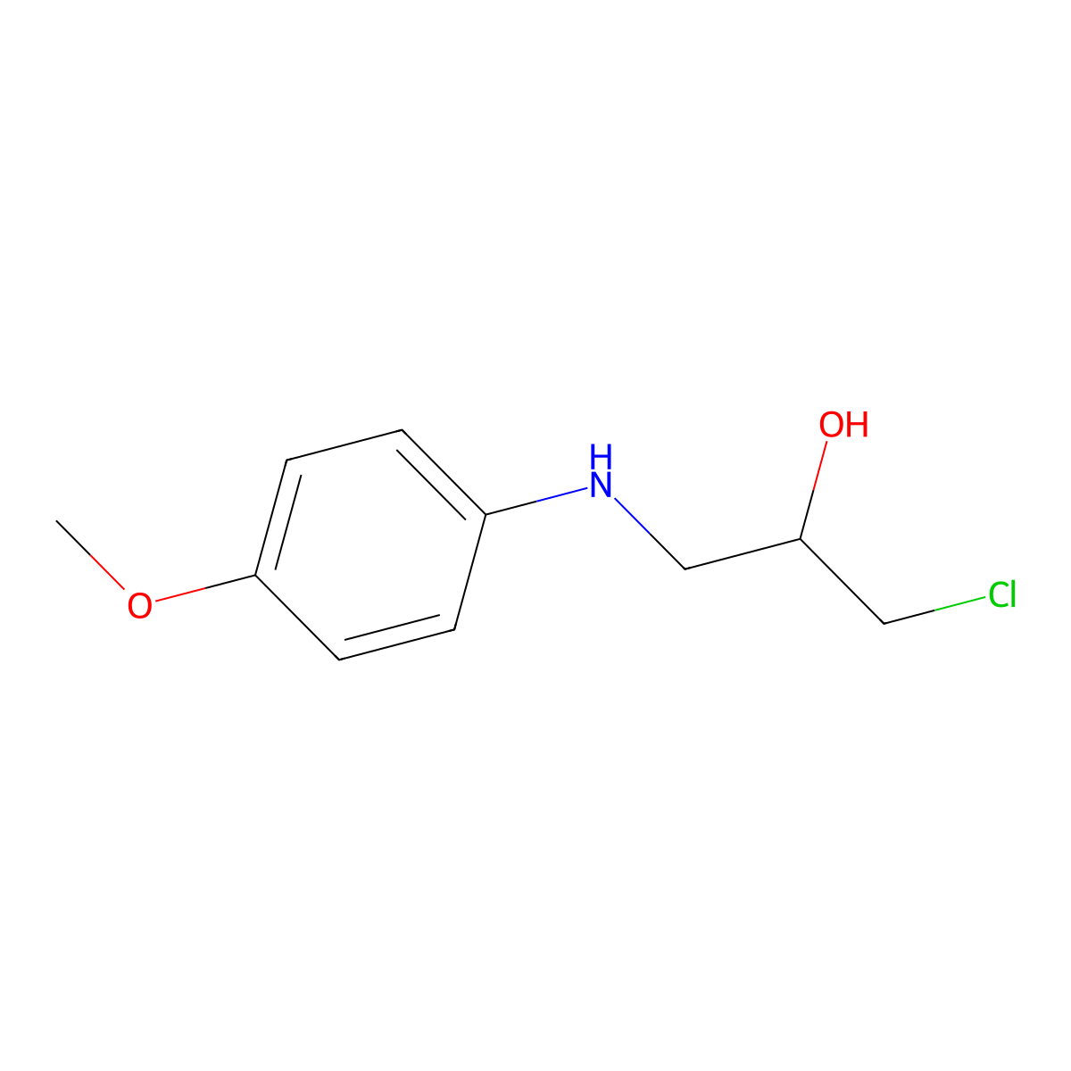 1-Chloro-3-(4-methoxyanilino)-2-propanol molecular structure, CAS 3470-93-7
