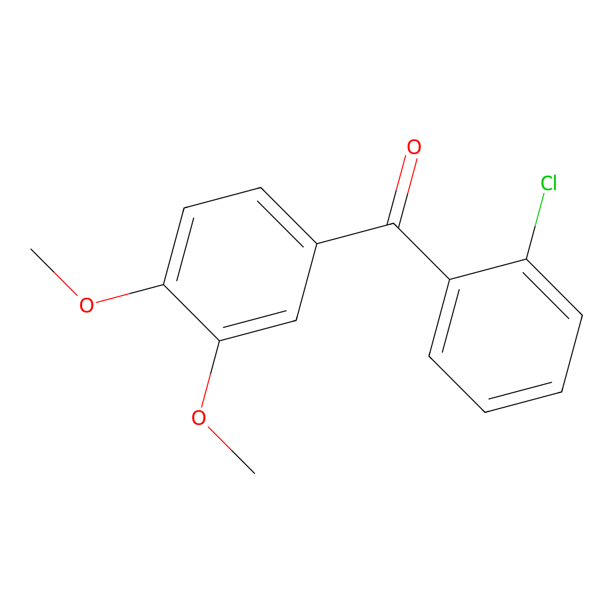 (2-Chlorophenyl)(3,4-dimethoxyphenyl)methanone molecular structure, CAS 34702-00-6
