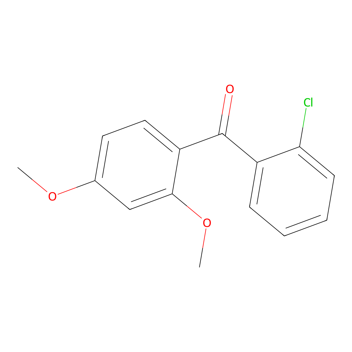 (2-Chlorophenyl)(2,4-dimethoxyphenyl)methanone molecular structure, CAS 34702-01-7