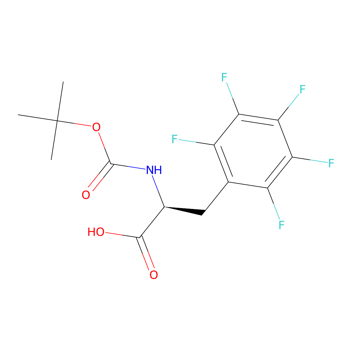 (S)-2-((tert-Butoxycarbonyl)amino)-3-(perfluorophenyl)propanoic acid molecular structure, CAS 34702-60-8