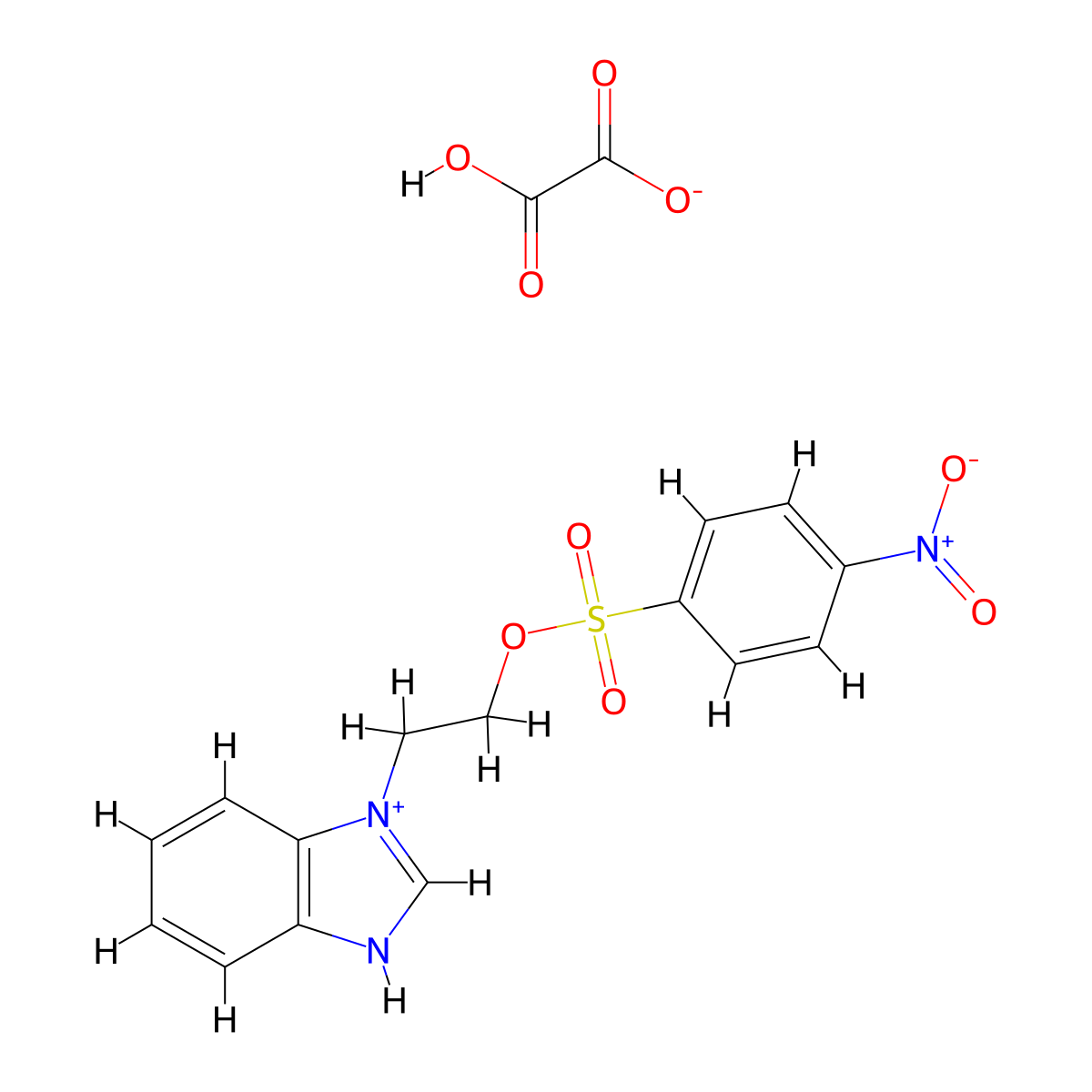 Oxalic acid--2-(1H-benzimidazol-1-yl)ethyl 4-nitrobenzene-1-sulfonate (1/1) molecular structure, CAS 34703-83-8