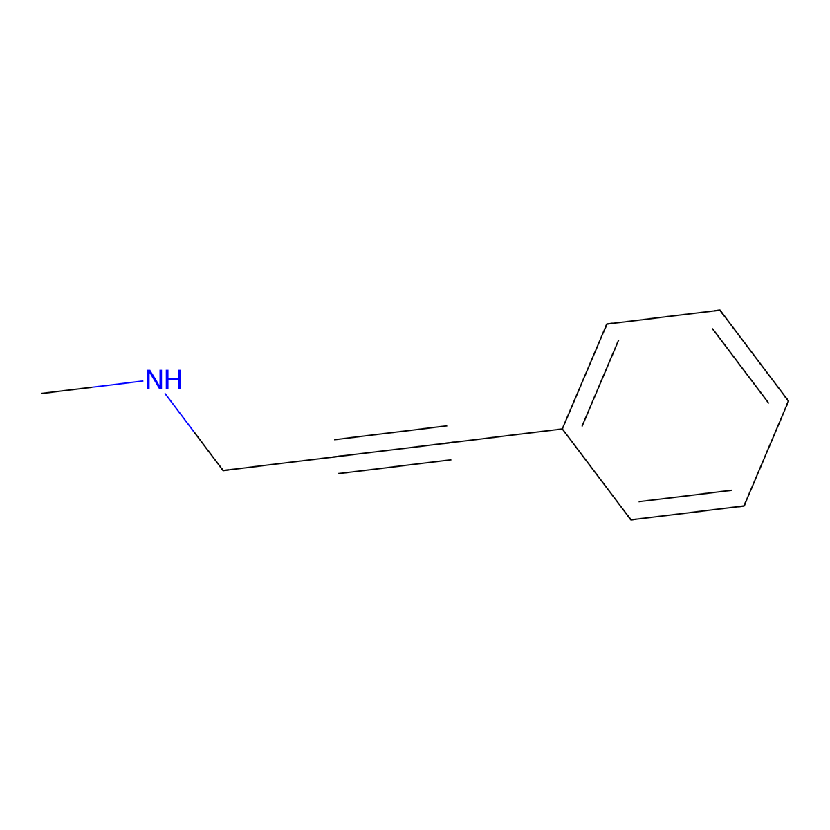 1-(Methylamino)-3-phenyl-2-propyne molecular structure, CAS 34706-60-0