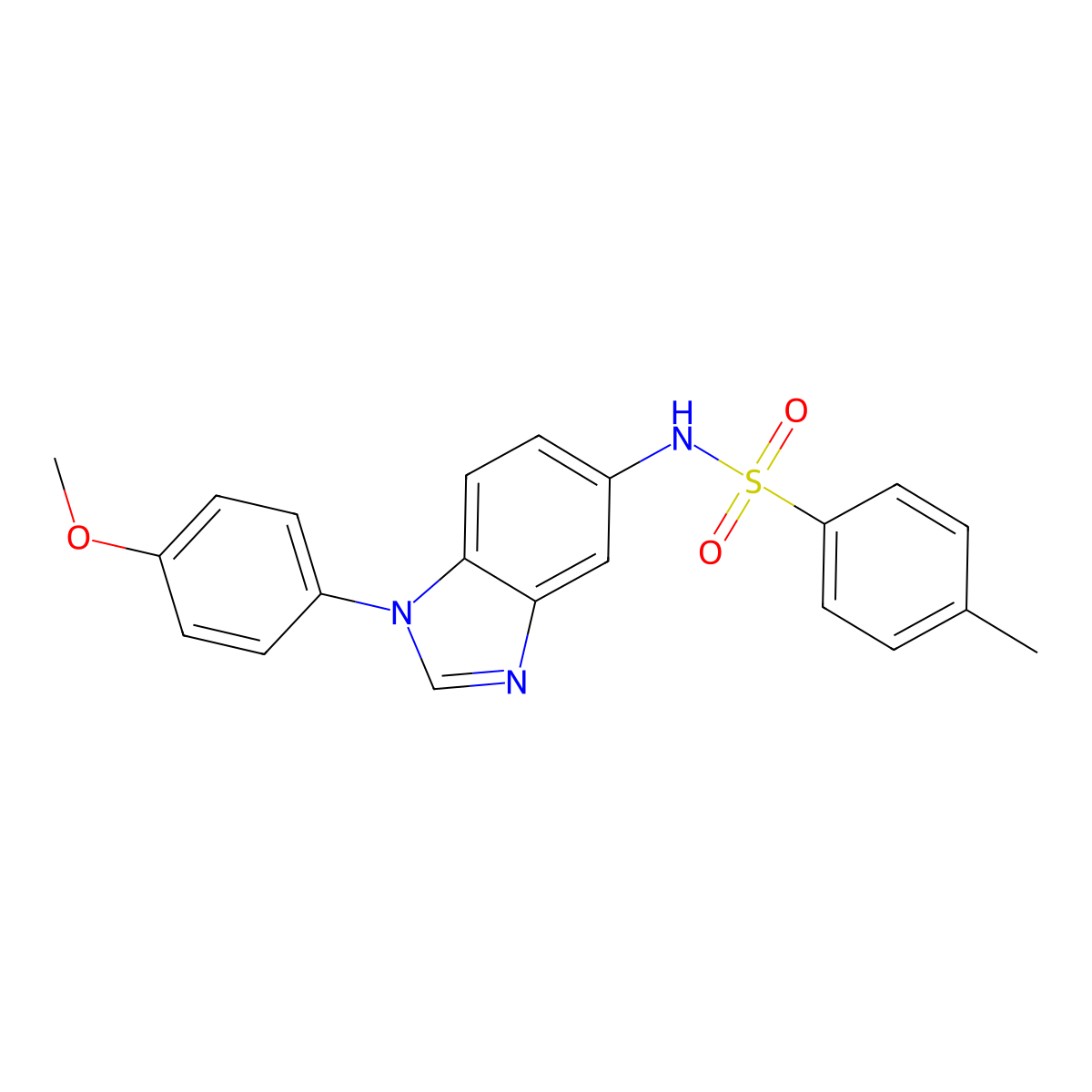 N-[1-(4-methoxyphenyl)benzimidazol-5-yl]-4-methylbenzenesulfonamide molecular structure, CAS 34707-77-2