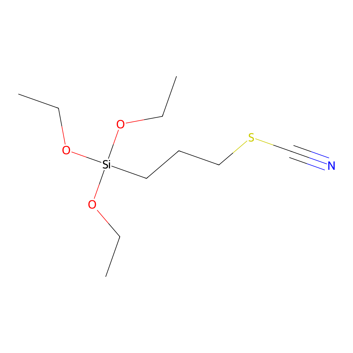 3-(Triethoxysilyl)propyl thiocyanate molecular structure, CAS 34708-08-2