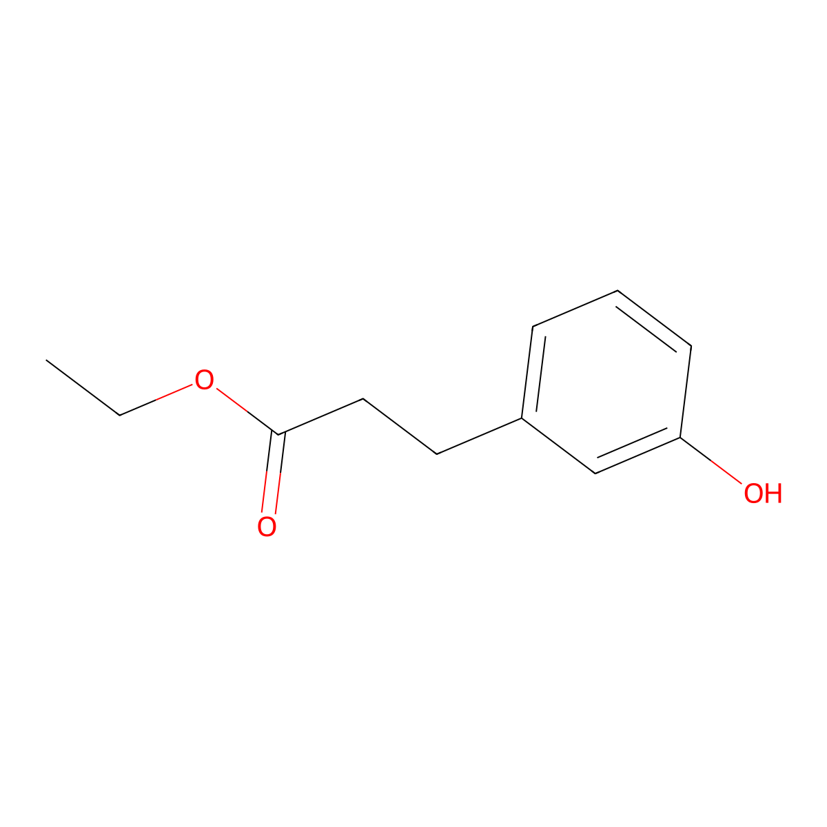 Ethyl 3-(3-hydroxyphenyl)propanoate molecular structure, CAS 34708-60-6
