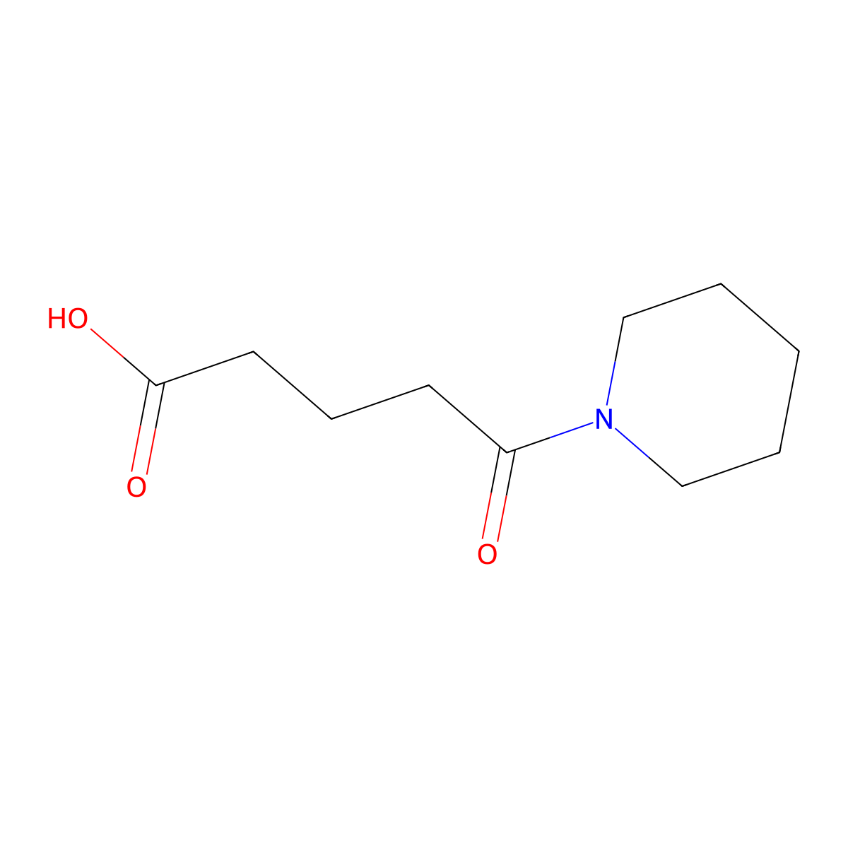 5-Oxo-5-piperidin-1-ylpentanoic acid molecular structure, CAS 347142-76-1