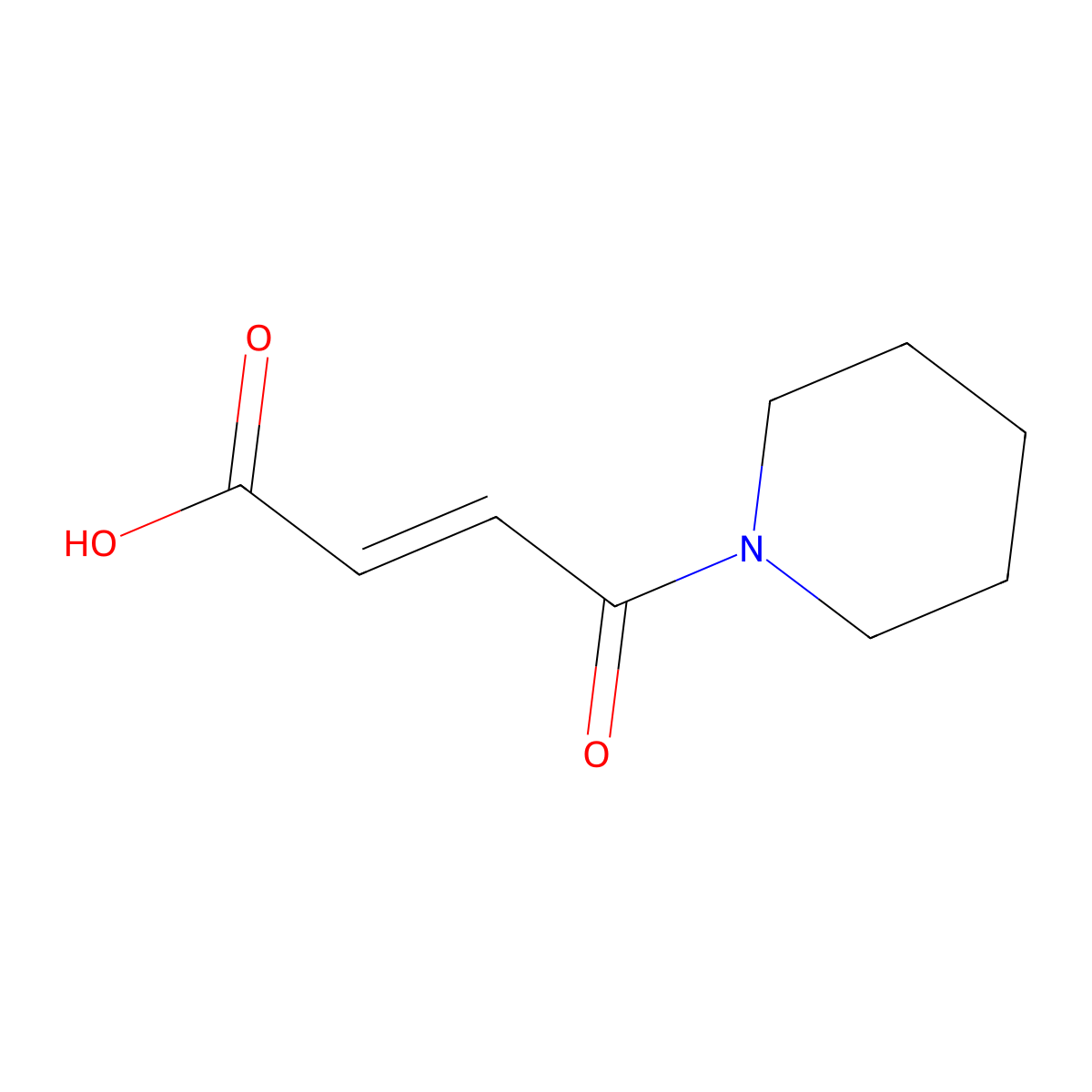 (E)-4-oxo-4-piperidin-1-ylbut-2-enoic acid molecular structure, CAS 347142-82-9