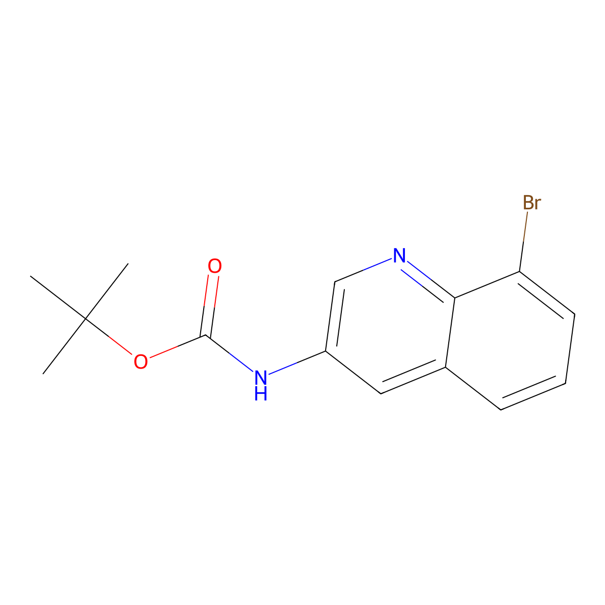 tert-Butyl (8-bromoquinolin-3-yl)carbamate molecular structure, CAS 347146-17-2