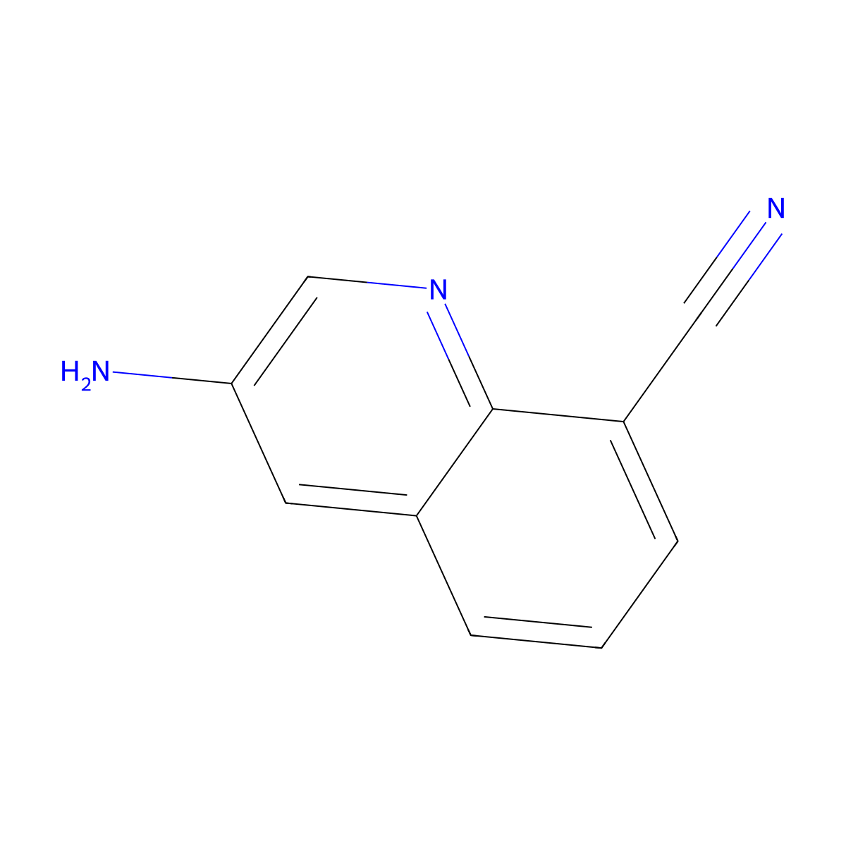 3-Aminoquinoline-8-carbonitrile molecular structure, CAS 347146-19-4