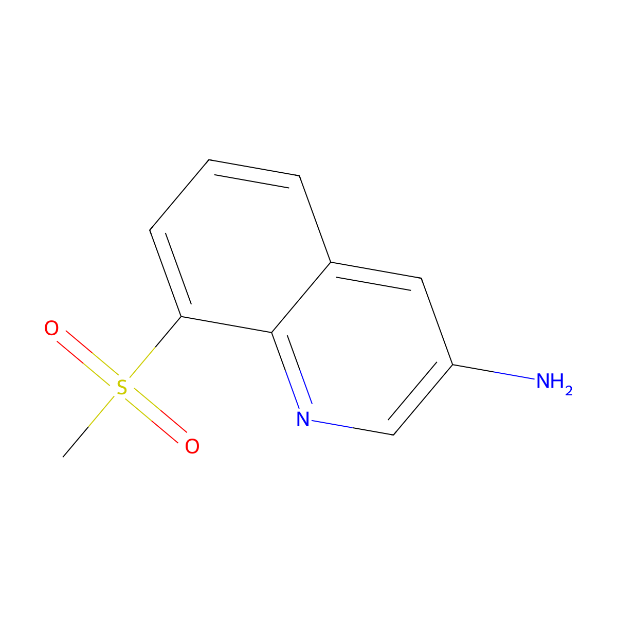 8-(Methylsulfonyl)quinolin-3-amine molecular structure, CAS 347146-20-7