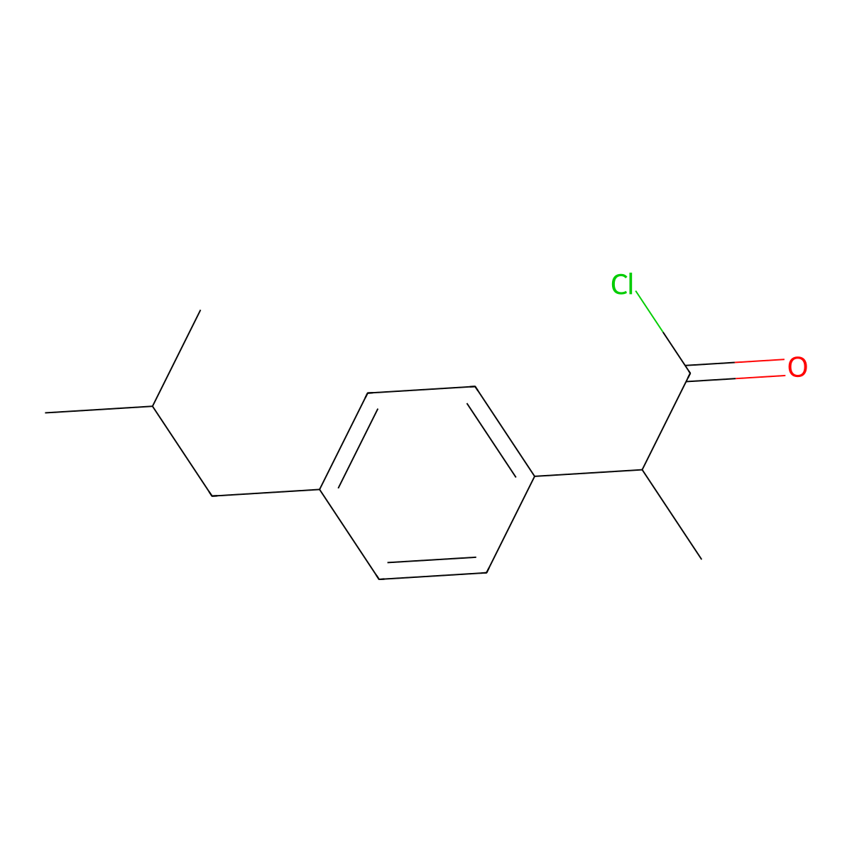 alpha-Methyl-4-(2-methylpropyl)benzeneacetyl chloride molecular structure, CAS 34715-60-1