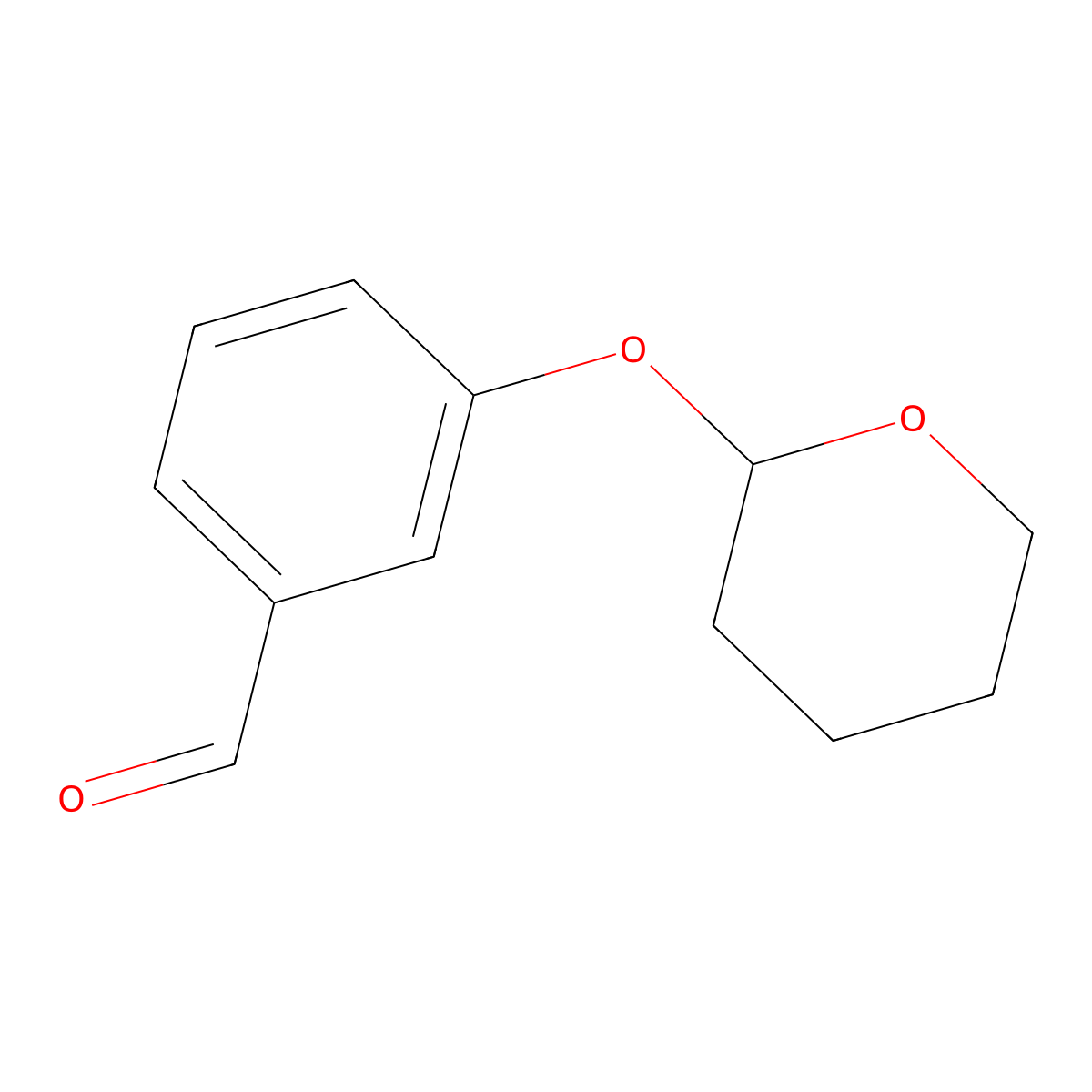 3-(Tetrahydropyran-2-yloxy)benzaldehyde molecular structure, CAS 34716-73-9