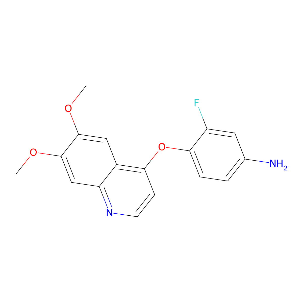 4-((6,7-Dimethoxyquinolin-4-yl)oxy)-3-fluorobenzenamine molecular structure, CAS 347161-74-4