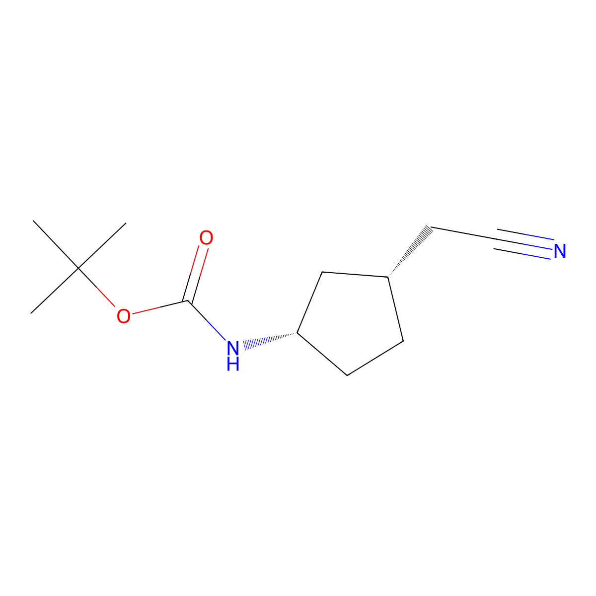 tert-butyl N-[(1S,3R)-3-(cyanomethyl)cyclopentyl]carbamate molecular structure, CAS 347184-35-4