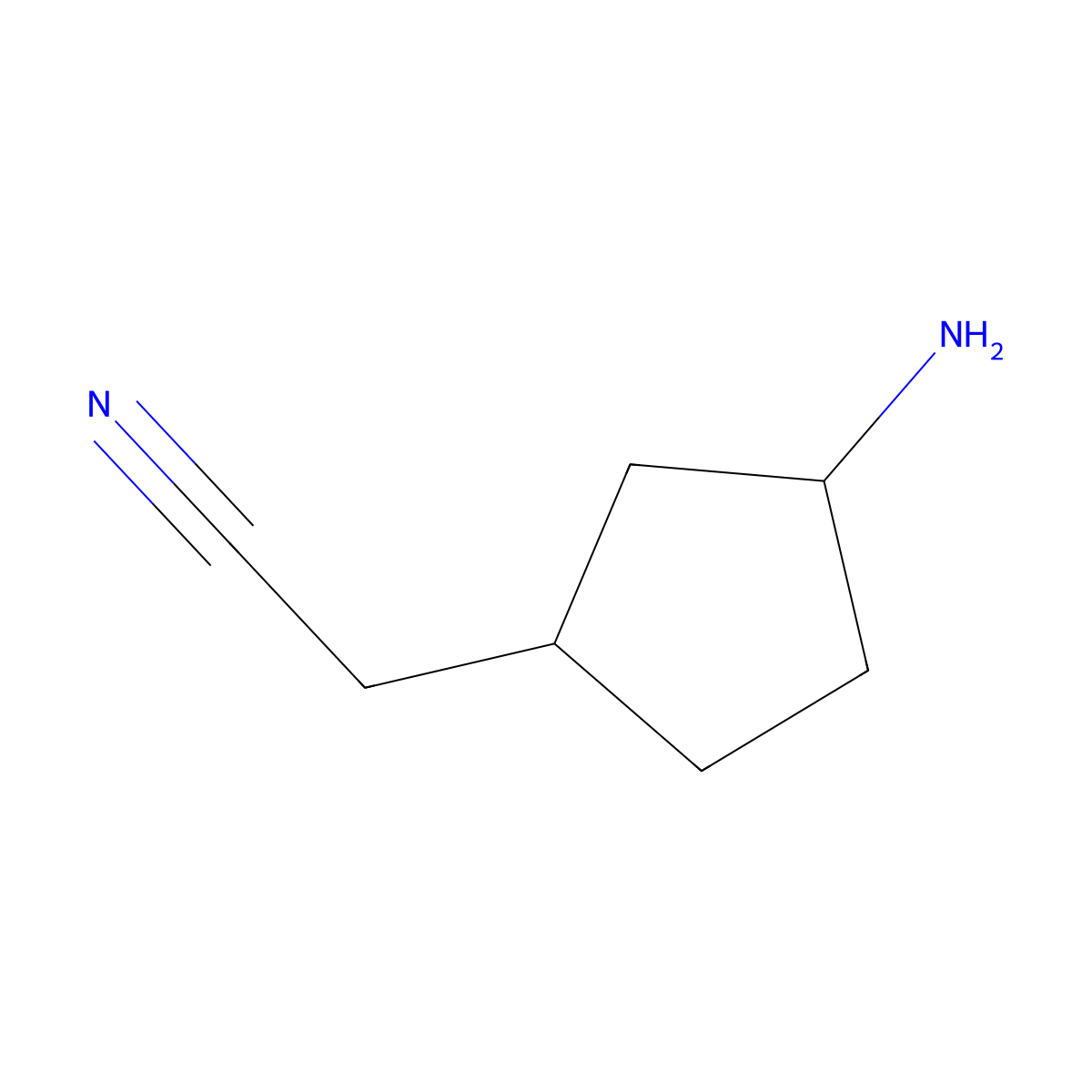 2-(3-Aminocyclopentyl)acetonitrile molecular structure, CAS 347184-46-7