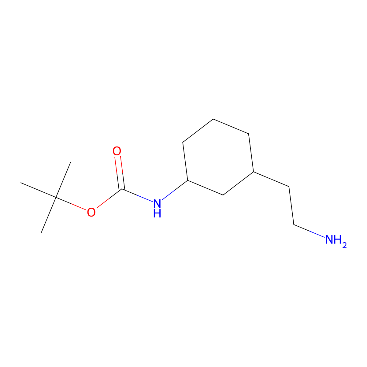tert-butyl N-(3-(2-aminoethyl)cyclohexyl)carbamate molecular structure, CAS 347185-05-1