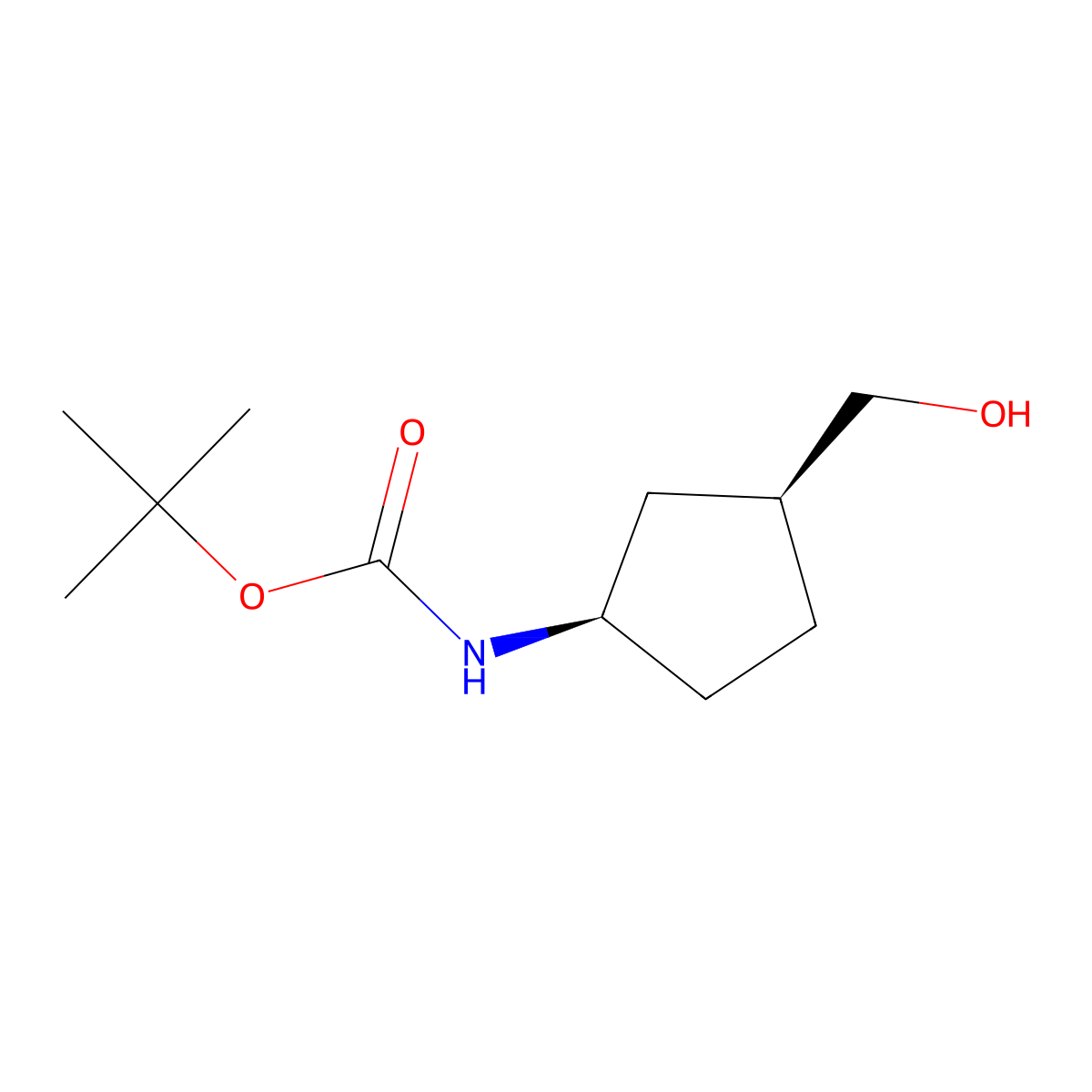 tert-butyl N-((1R,3S)-3-(hydroxymethyl)cyclopentyl)carbamate molecular structure, CAS 347185-68-6