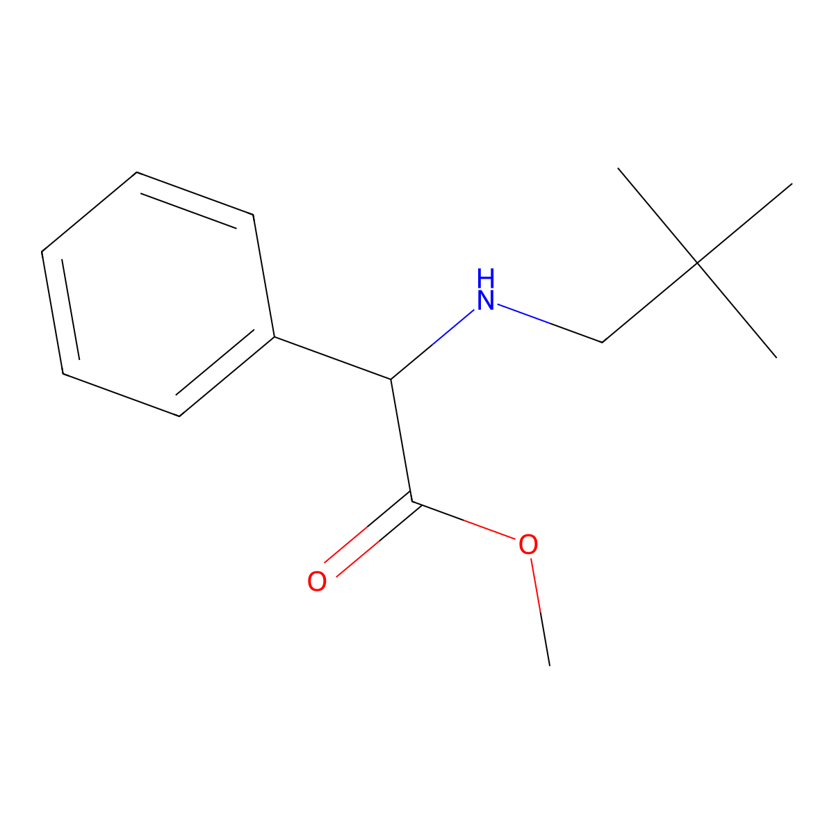 Methyl [(2,2-dimethylpropyl)amino](phenyl)acetate molecular structure, CAS 347186-19-0
