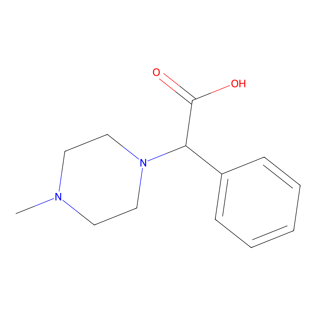 2-(4-Methylpiperazin-1-yl)-2-phenylacetic acid molecular structure, CAS 347186-24-7