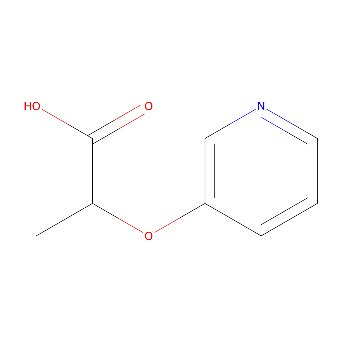 2-(Pyridin-3-yloxy)propanoic acid molecular structure, CAS 347186-55-4