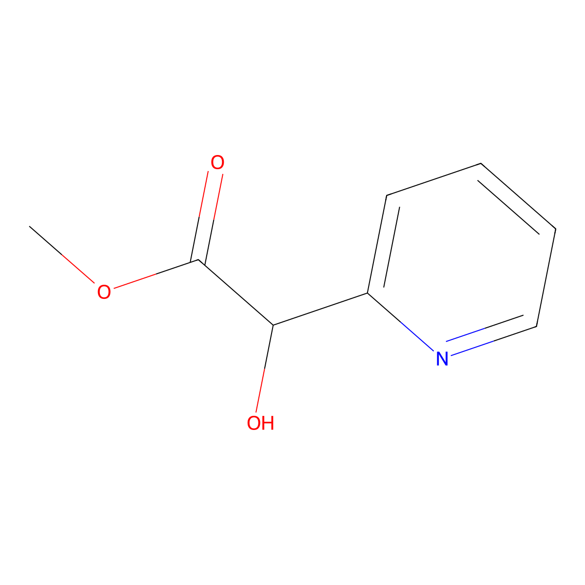 Methyl 2-hydroxy-2-(pyridin-2-yl)acetate molecular structure, CAS 347186-93-0