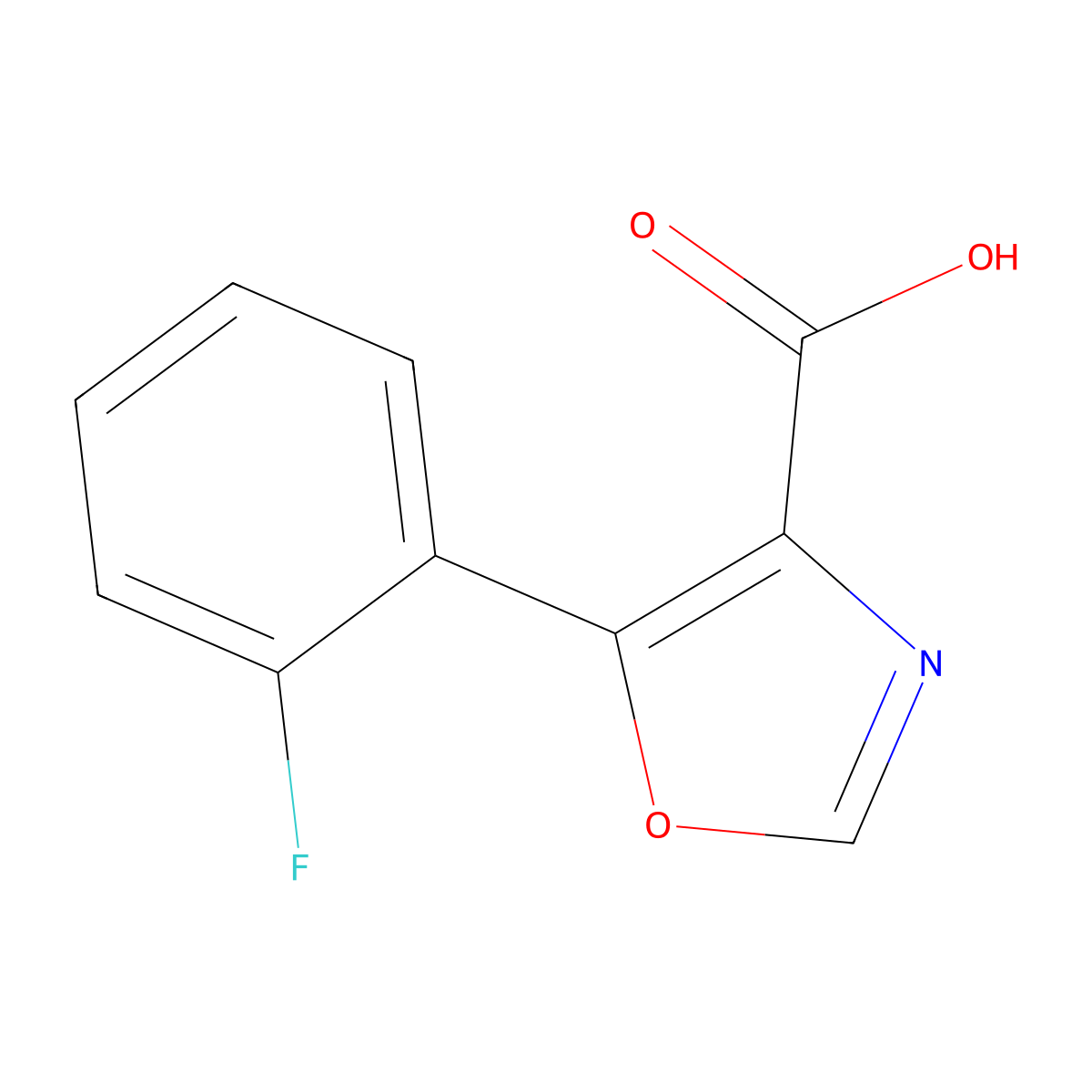 5-(2-Fluorophenyl)-1,3-oxazole-4-carboxylic acid molecular structure, CAS 347187-18-2