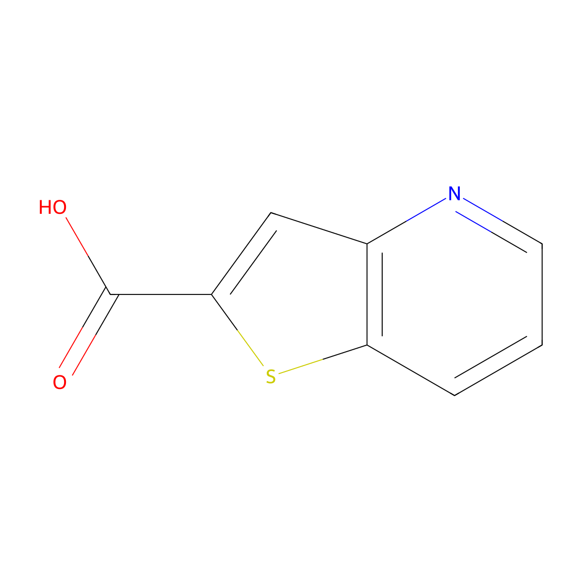 Thieno[3,2-b]pyridine-2-carboxylic acid molecular structure, CAS 347187-30-8
