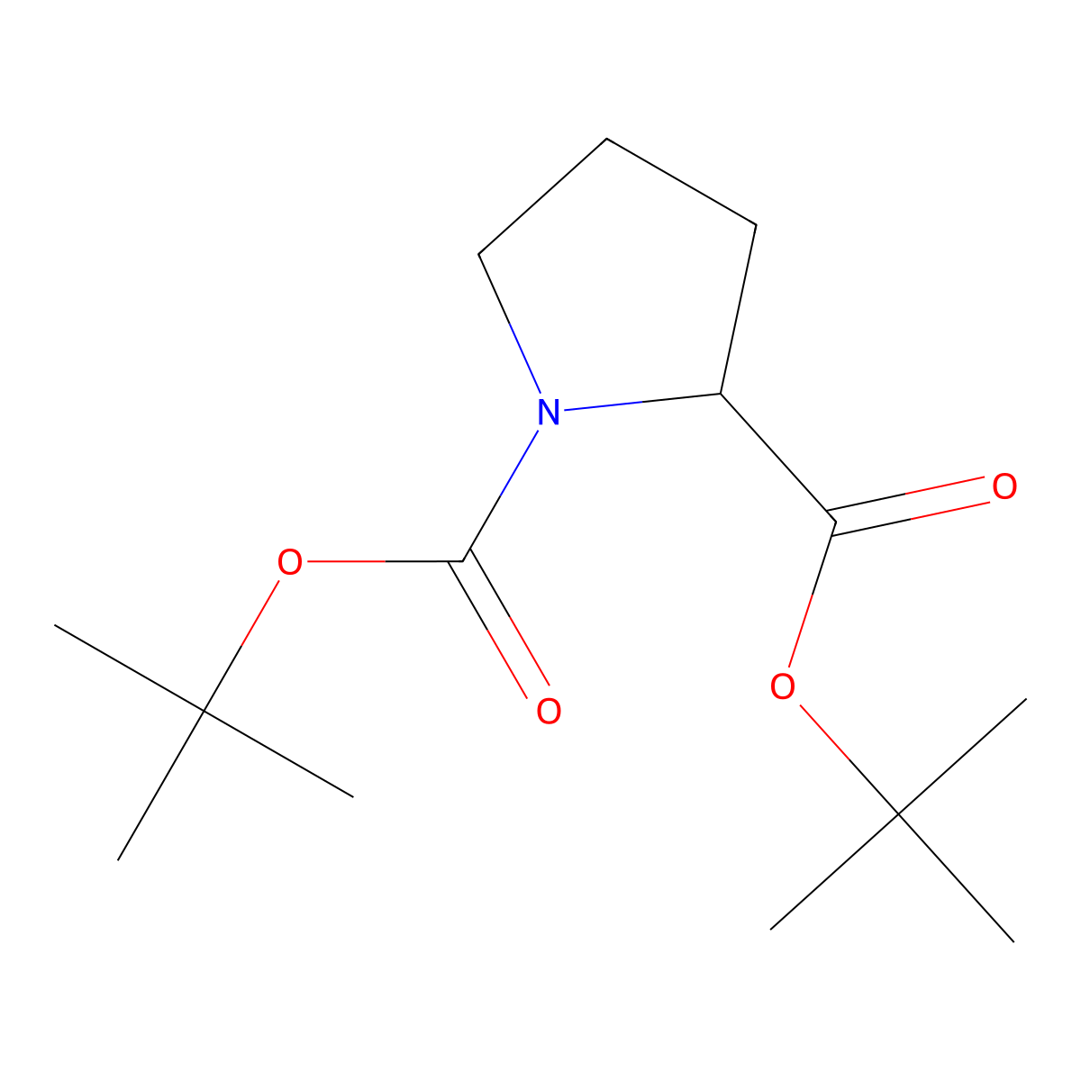1,2-Di-tert-butyl pyrrolidine-1,2-dicarboxylate molecular structure, CAS 347189-18-8
