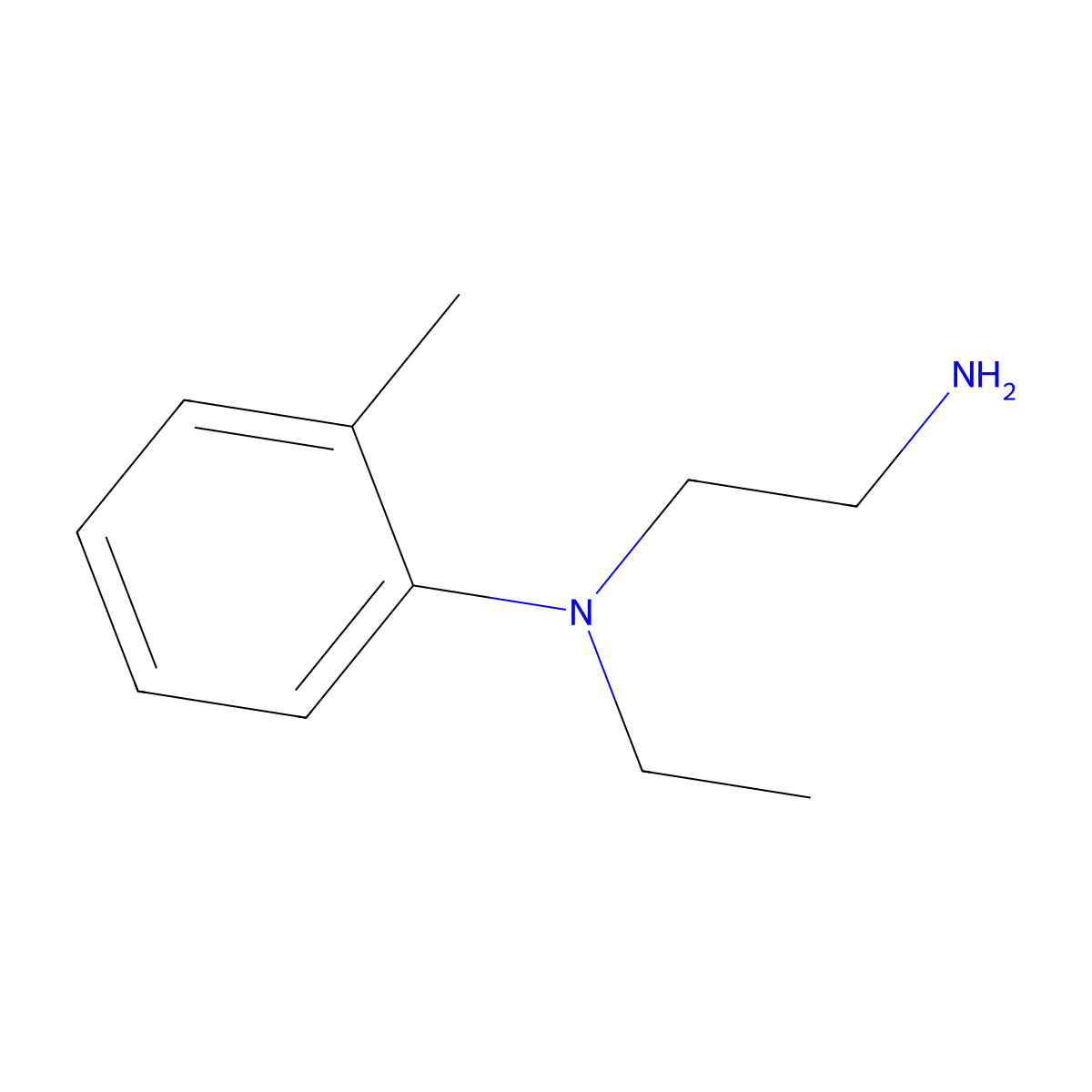 N-(2-aminoethyl)-N-ethyl-N-(2-methylphenyl)amine molecular structure, CAS 347194-12-1