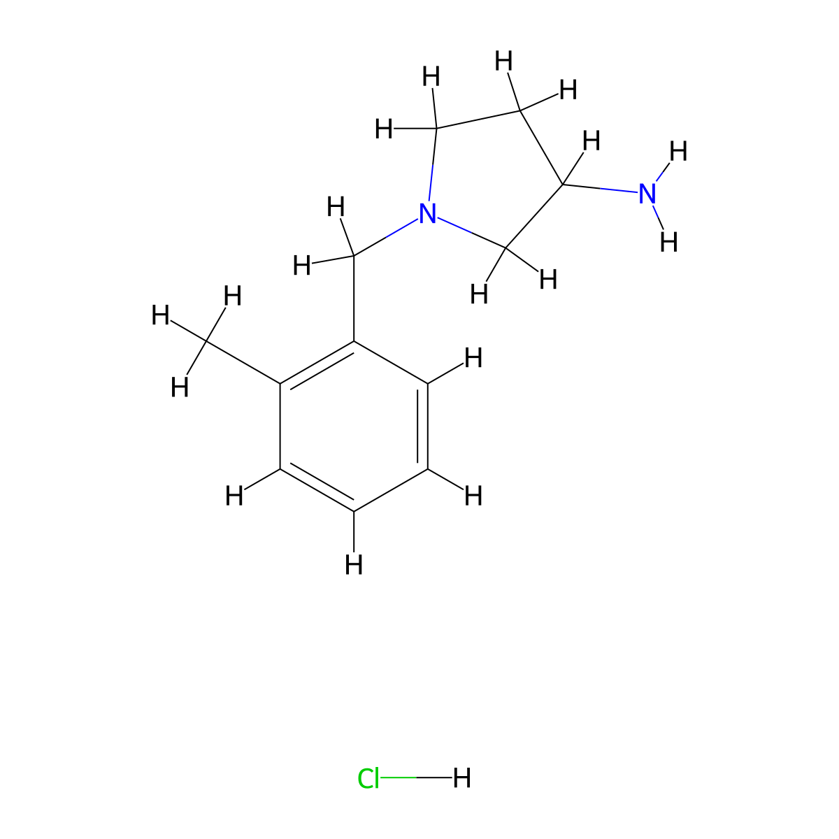 1-(2-Methylbenzyl)pyrrolidin-3-amine hydrochloride molecular structure, CAS 347194-14-3