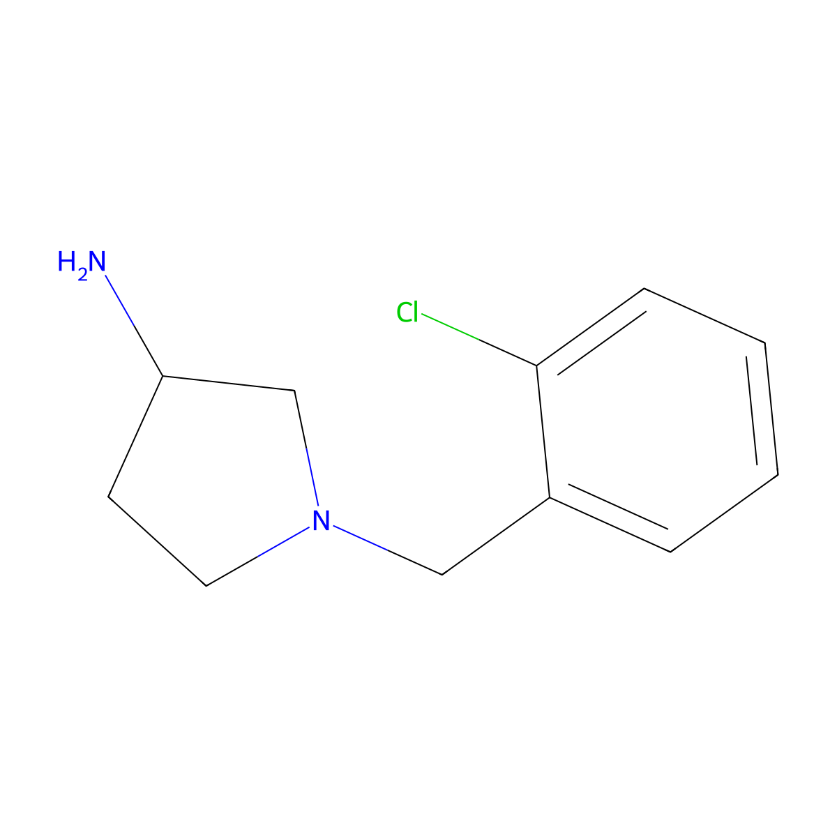 1-[(2-Chlorophenyl)methyl]pyrrolidin-3-amine molecular structure, CAS 347194-15-4