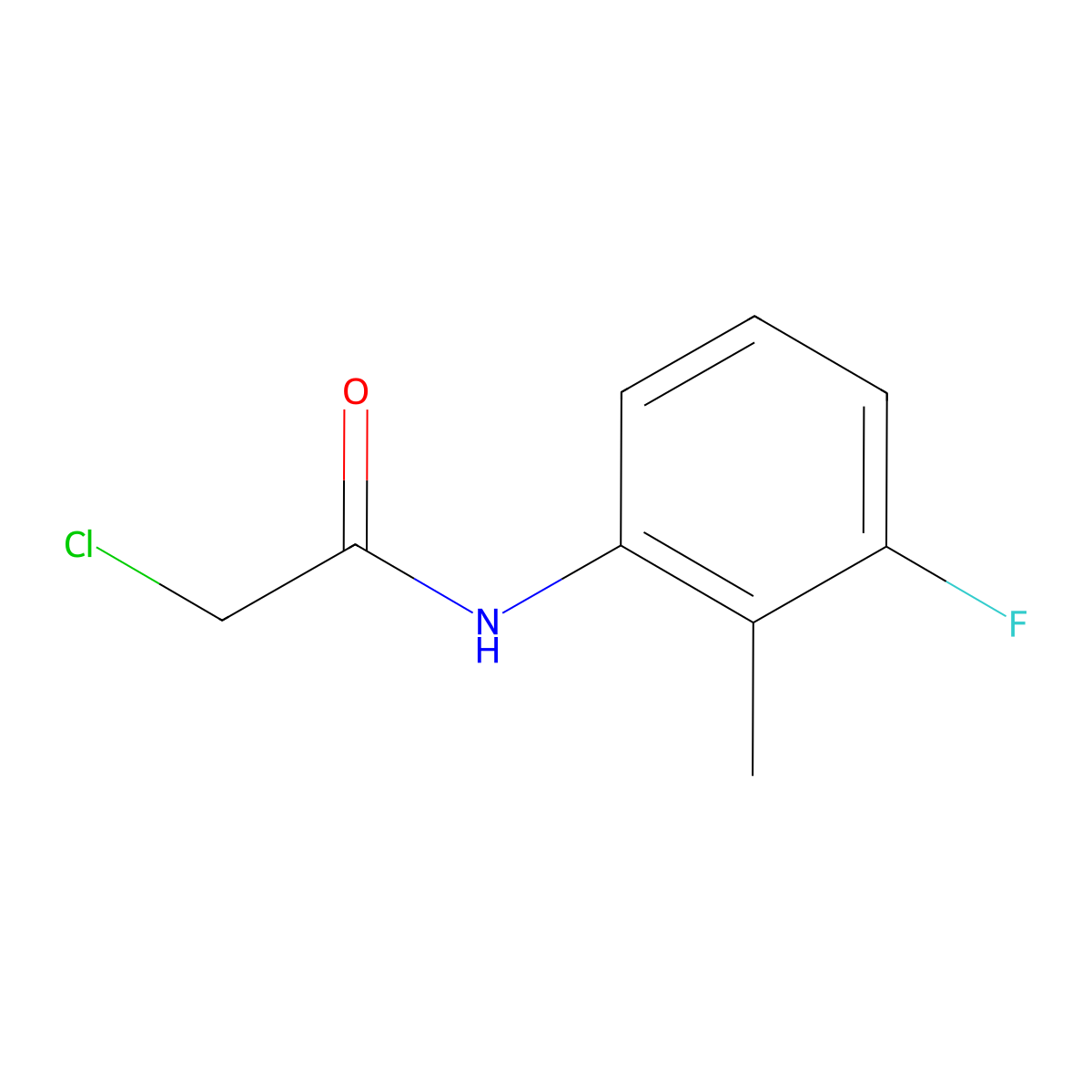 2-chloro-N-(3-fluoro-2-methylphenyl)acetamide molecular structure, CAS 347196-12-7