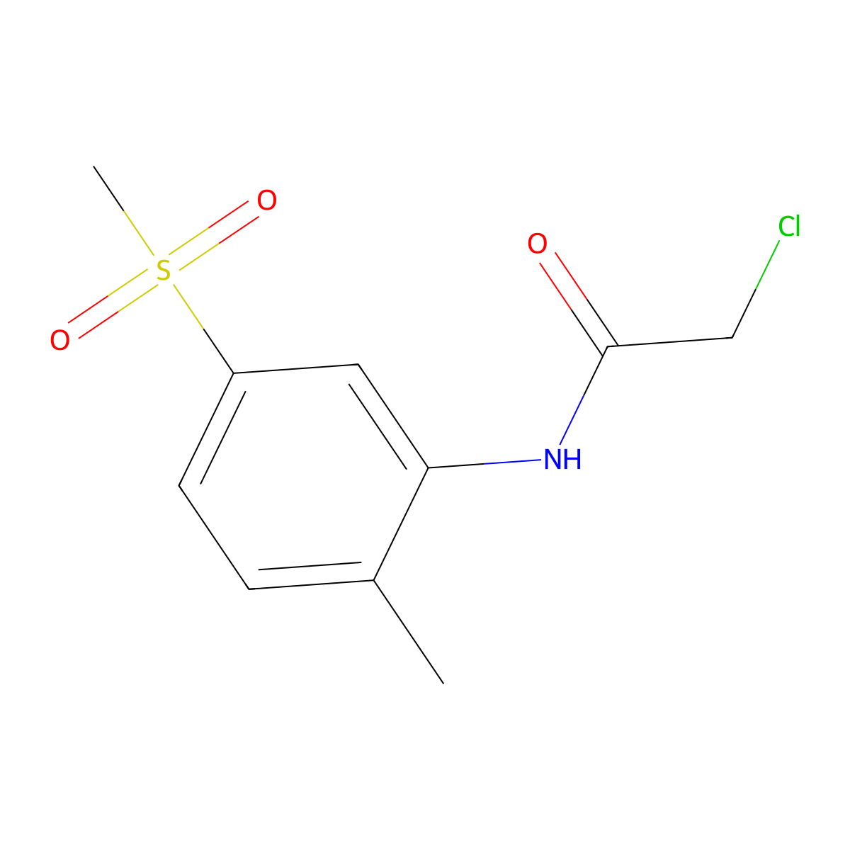 2-chloro-N-(5-methanesulfonyl-2-methylphenyl)acetamide molecular structure, CAS 347196-42-3