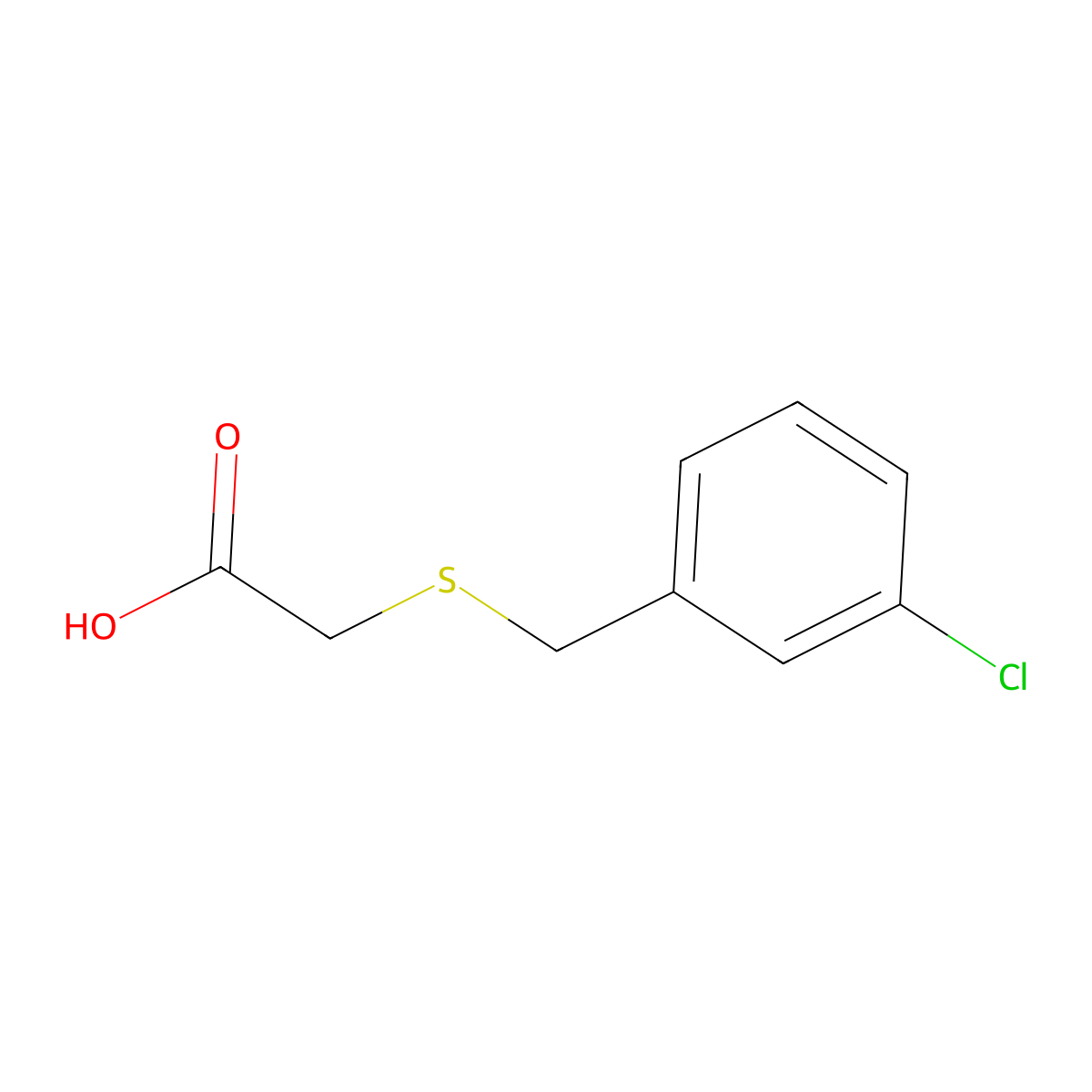 2-{[(3-Chlorophenyl)methyl]sulfanyl}acetic acid molecular structure, CAS 34722-33-3