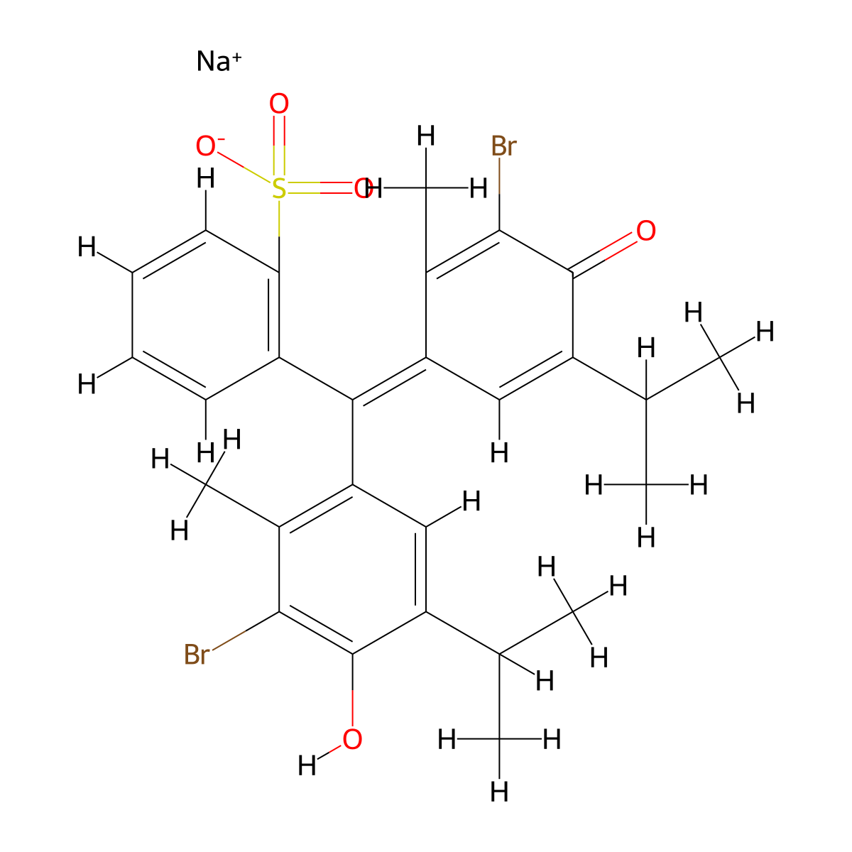 Bromthymol Blue sodium molecular structure, CAS 34722-90-2