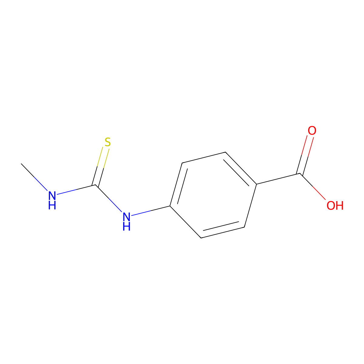 4-{[(Methylamino)carbonothioyl]amino}benzoic acid molecular structure, CAS 34725-34-3