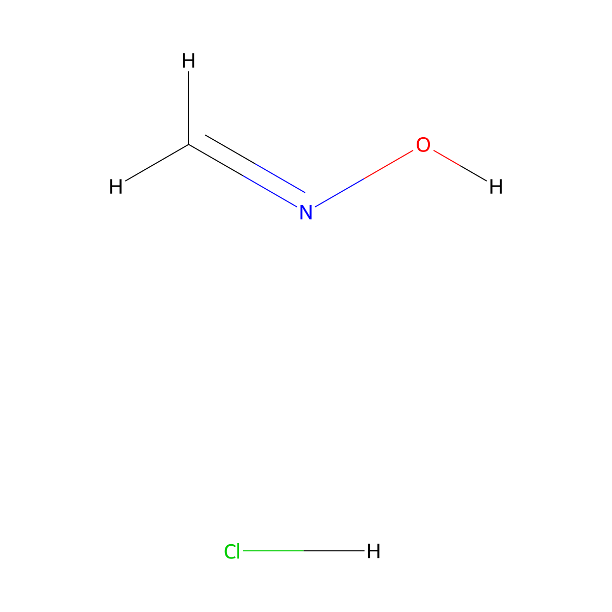 Formaldehyde, oxime, hydrochloride (1:1) molecular structure, CAS 3473-11-8
