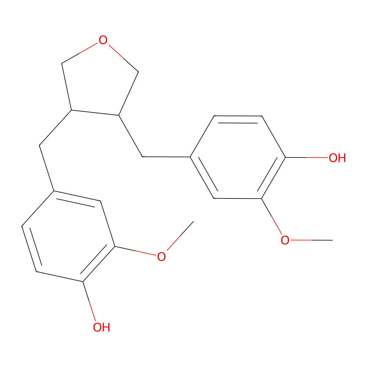 3,4-Divanillyltetrahydrofuran molecular structure, CAS 34730-78-4