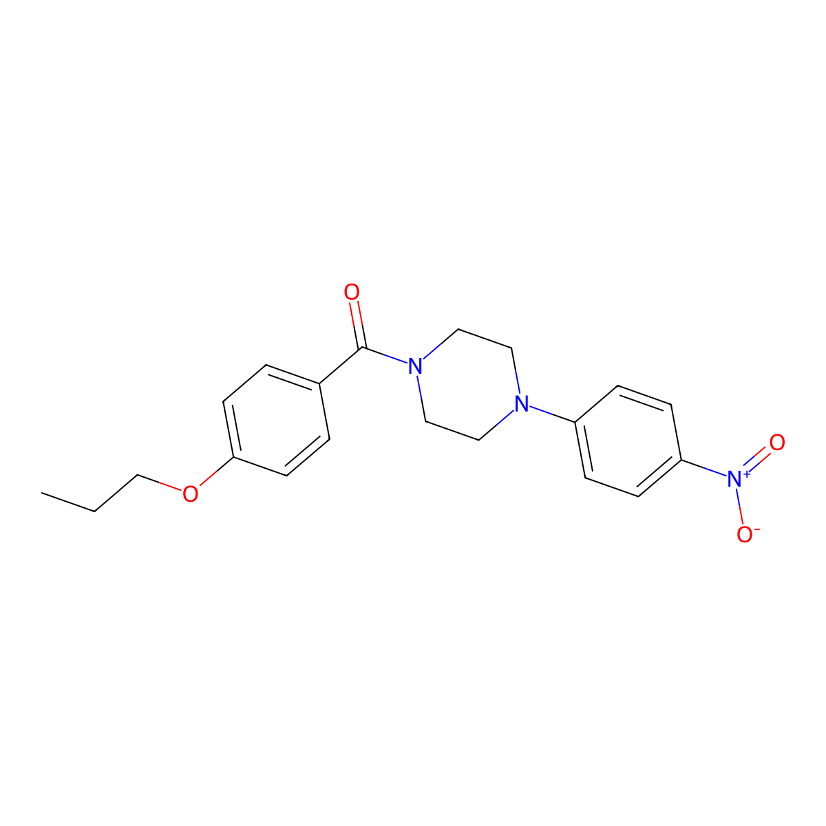 1-(4-Nitrophenyl)-4-(4-propoxybenzoyl)piperazine molecular structure, CAS 347309-09-5