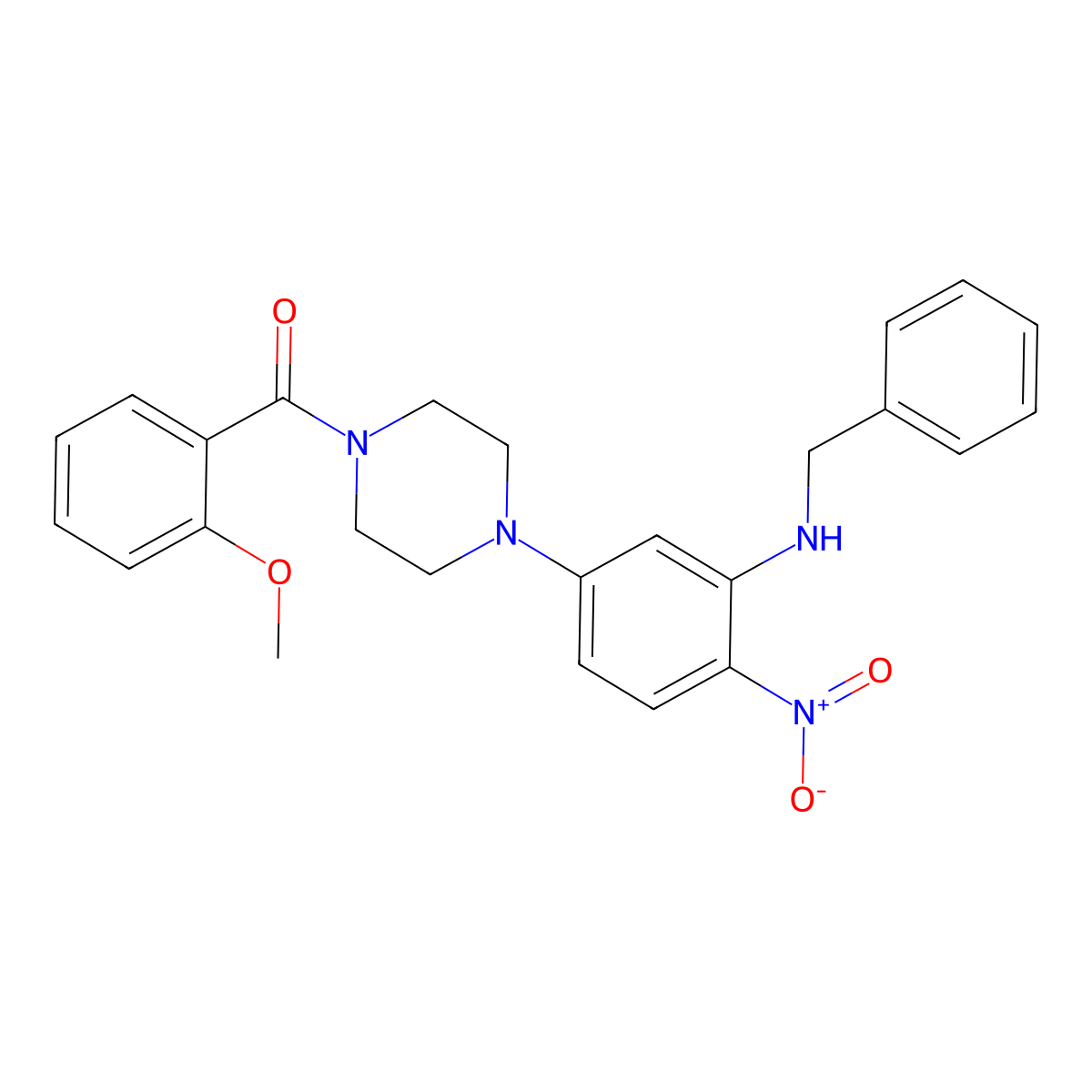 {4-[3-(Benzylamino)-4-nitrophenyl]piperazin-1-yl}(2-methoxyphenyl)methanone molecular structure, CAS 347309-16-4