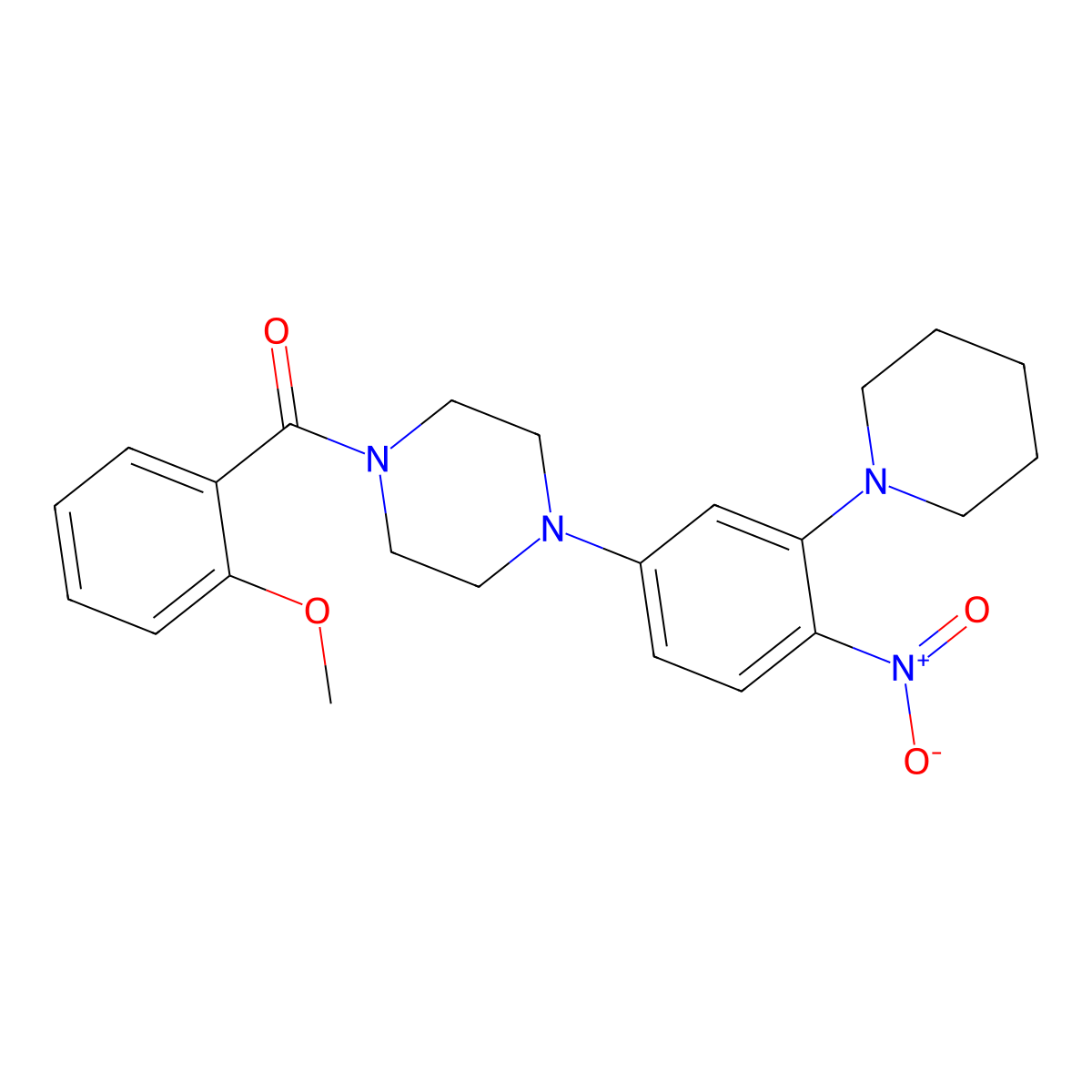 (2-Methoxyphenyl)-[4-(4-nitro-3-piperidin-1-ylphenyl)piperazin-1-yl]methanone molecular structure, CAS 347309-22-2