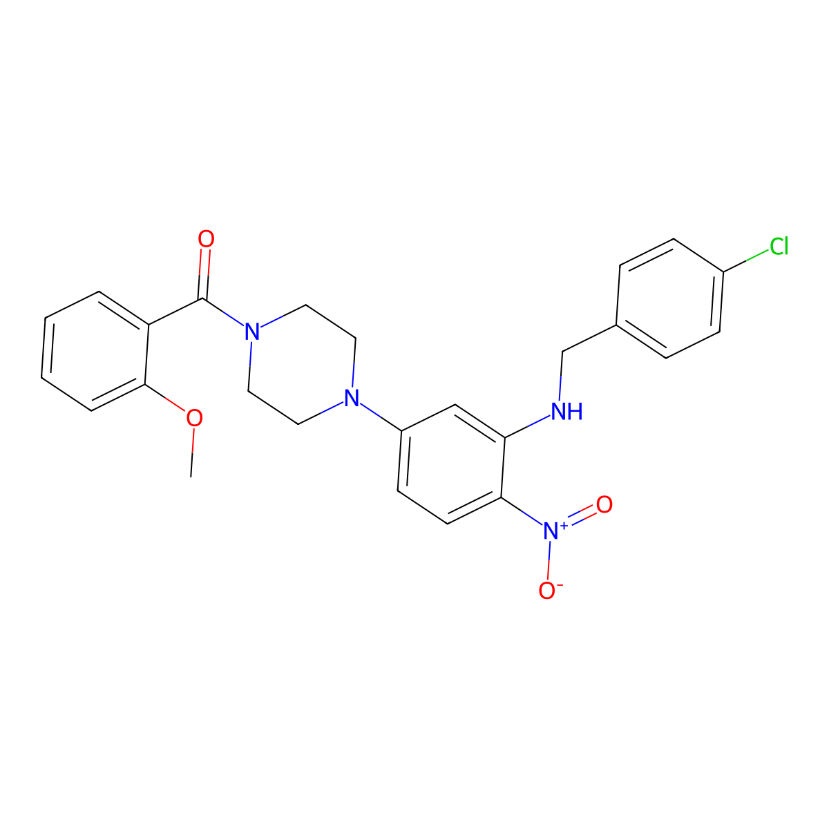 (4-{3-[(4-Chlorobenzyl)amino]-4-nitrophenyl}piperazin-1-yl)(2-methoxyphenyl)methanone molecular structure, CAS 347309-33-5