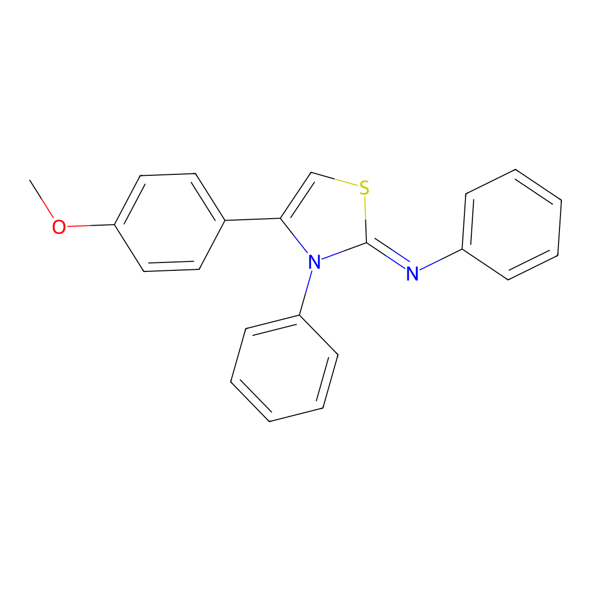 [4-(4-Methoxy-phenyl)-3-phenyl-3H-thiazol-2-ylidene]-phenyl-amine molecular structure, CAS 34731-30-1
